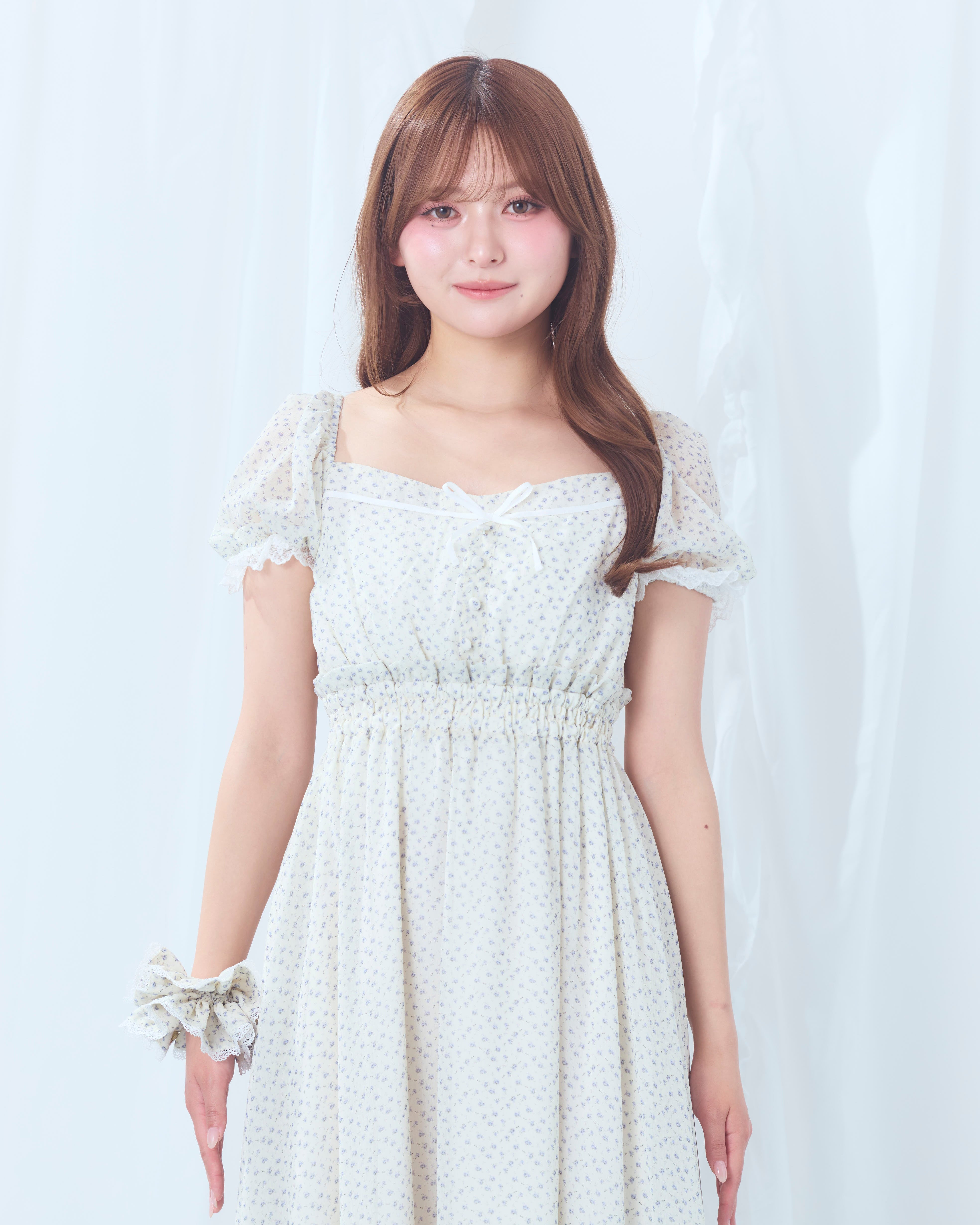 flower chiffon long onepiece