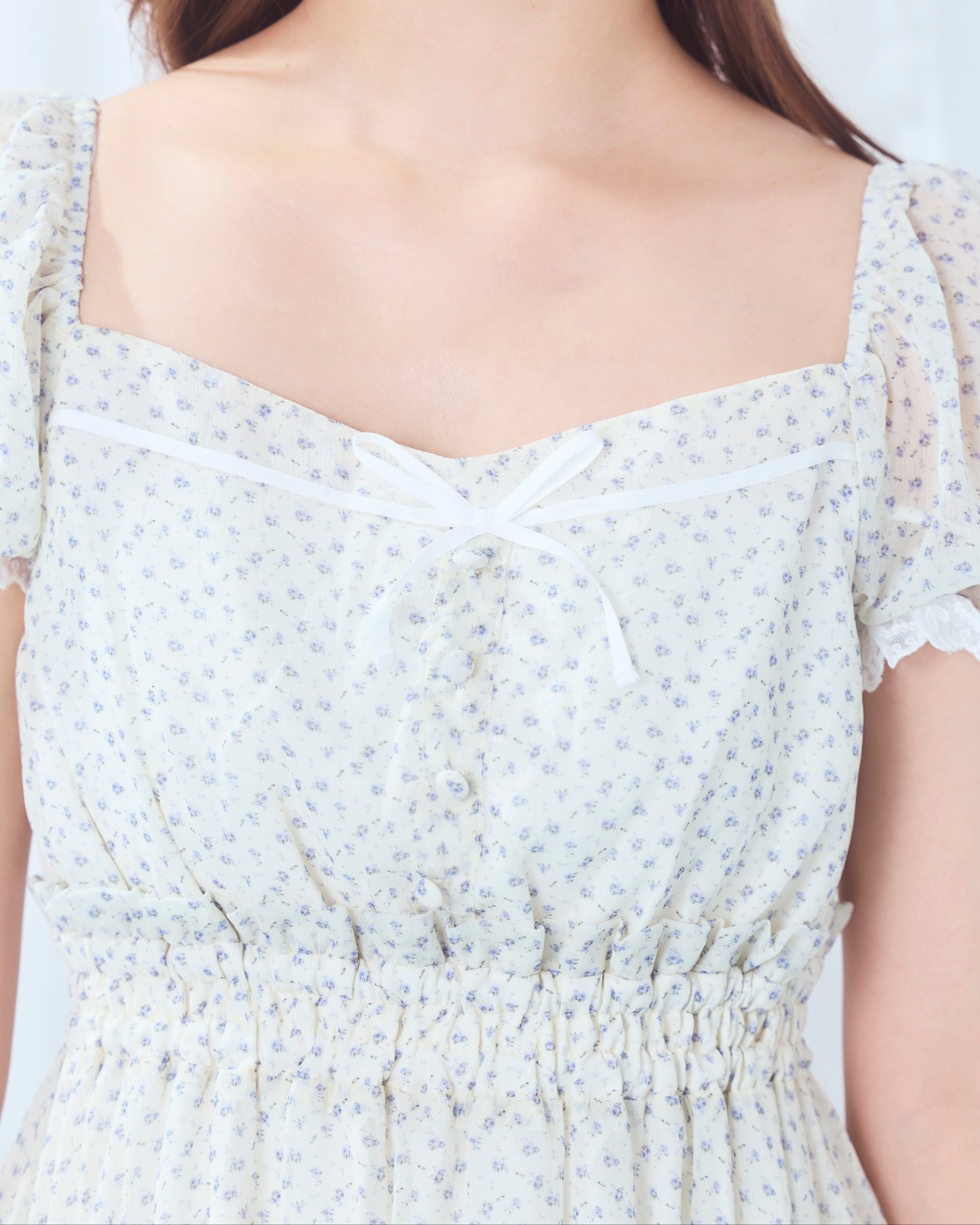 flower chiffon long onepiece