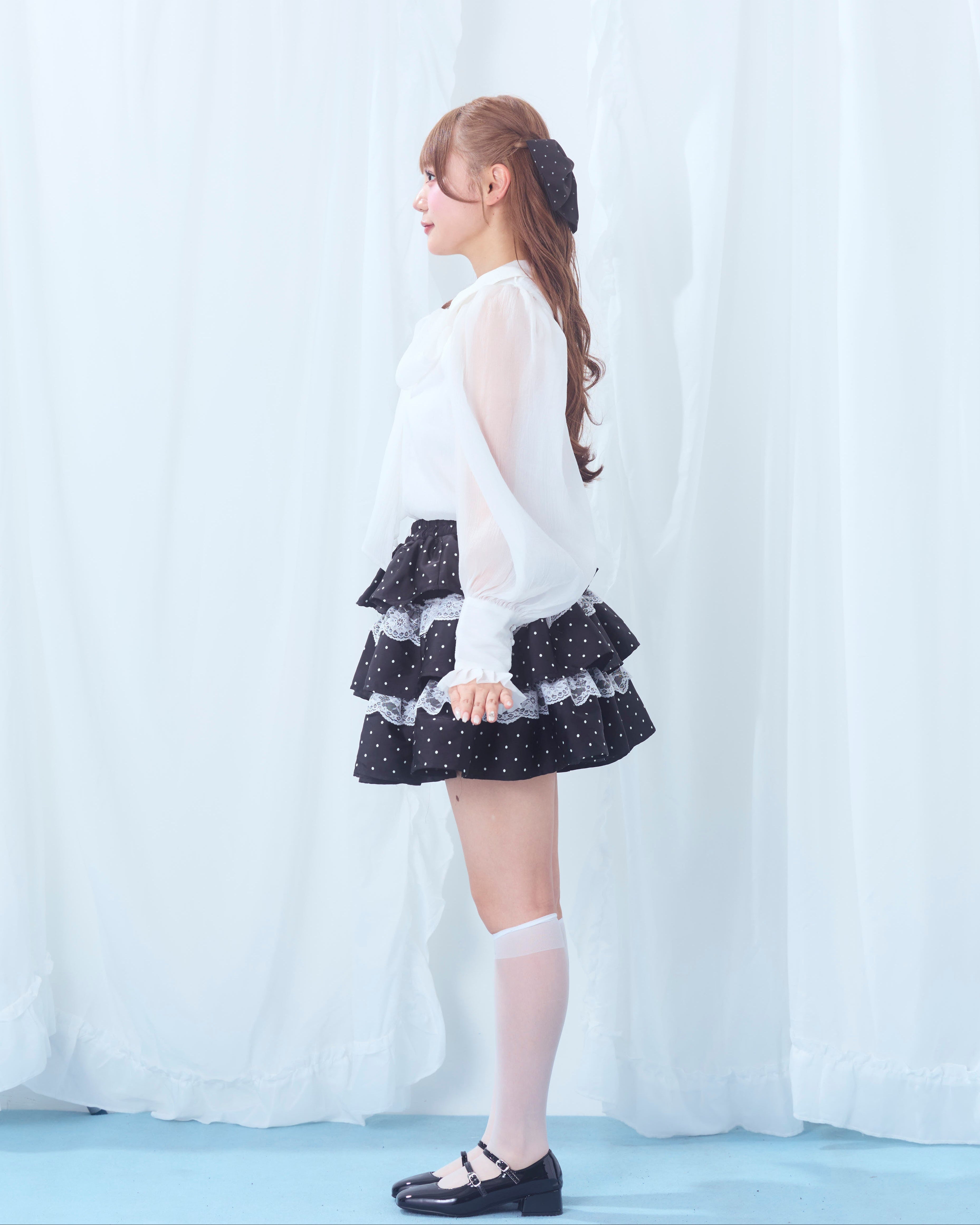 dot tierd mini skirt
