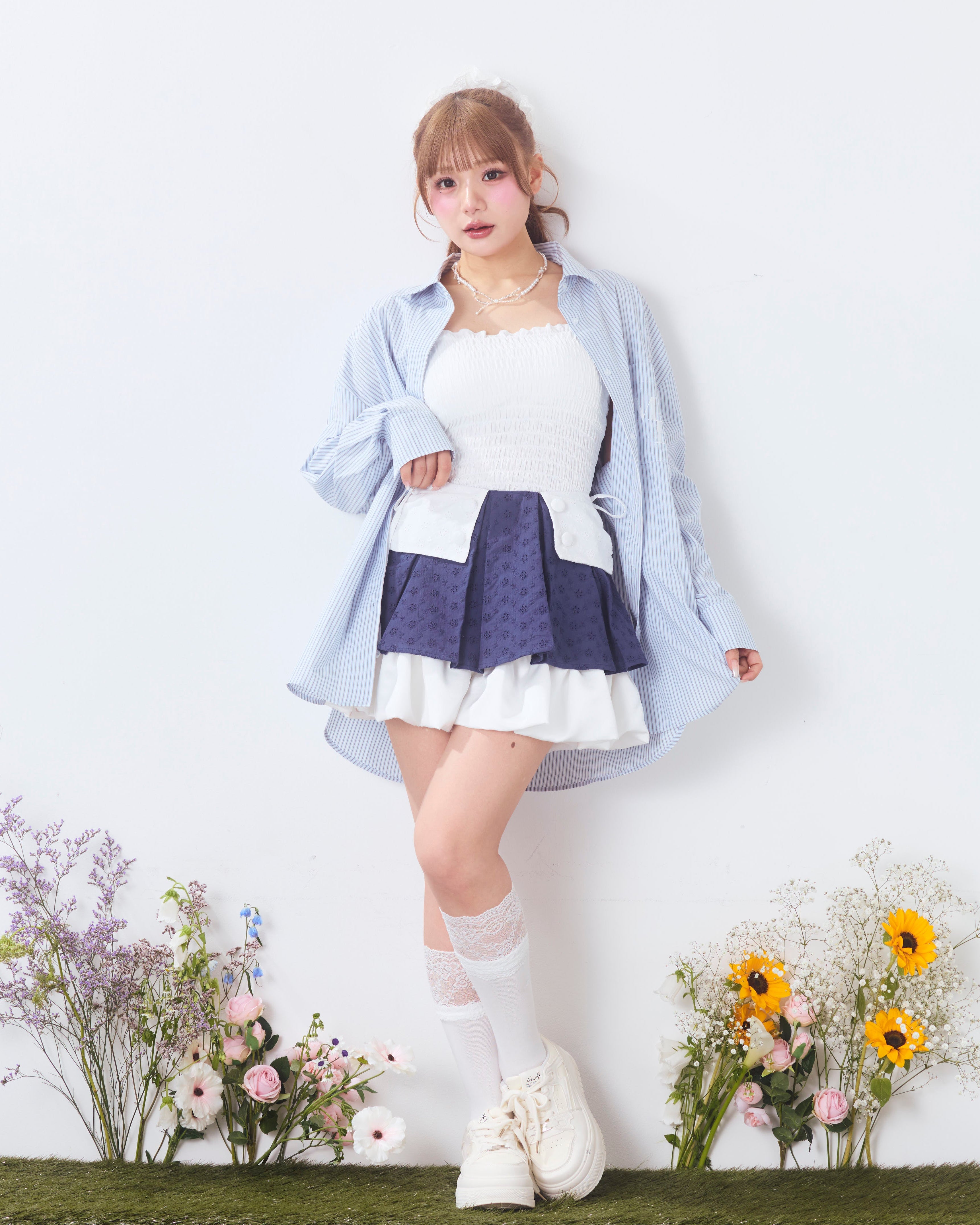 cotton balloon mini skirt