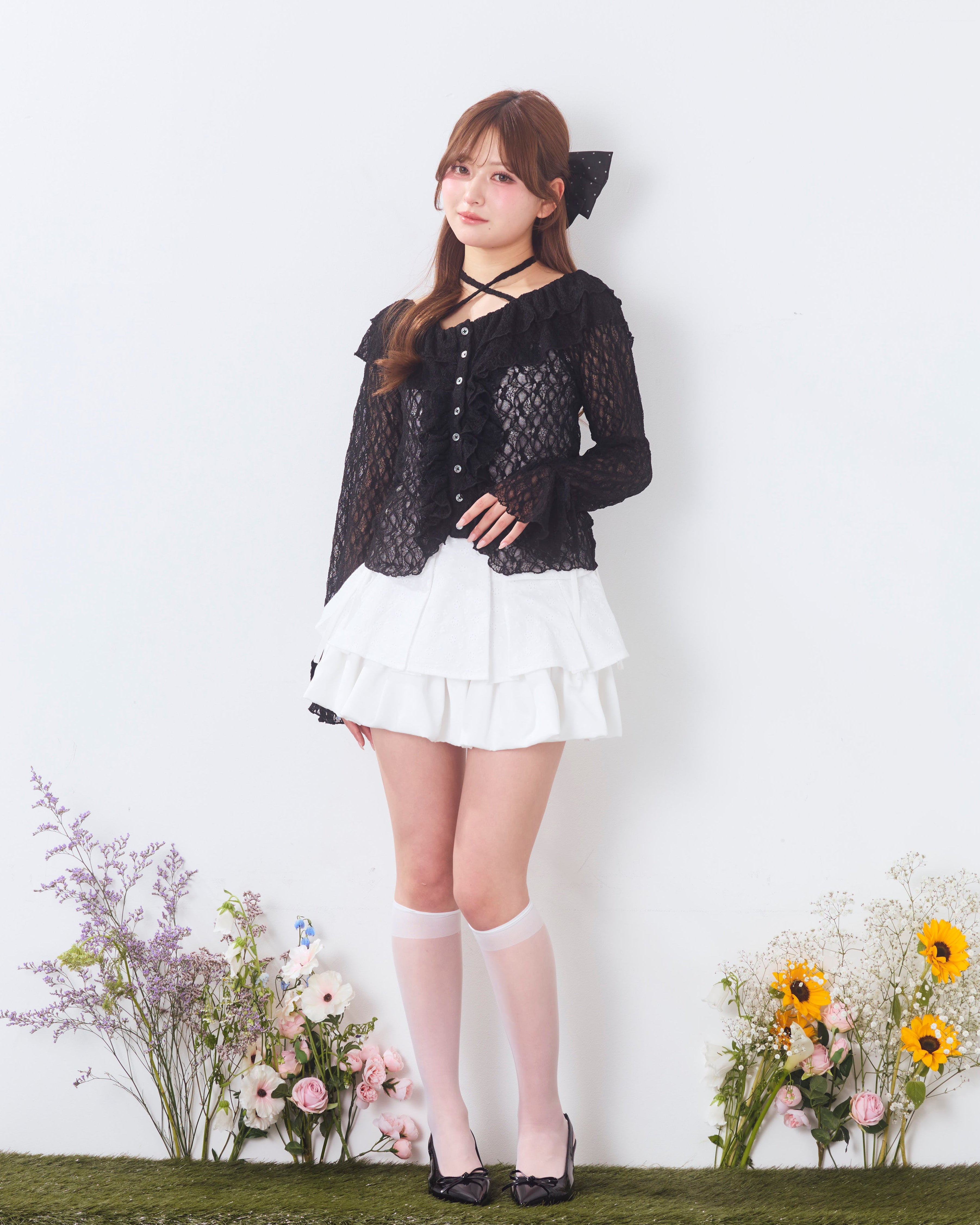 cotton balloon mini skirt