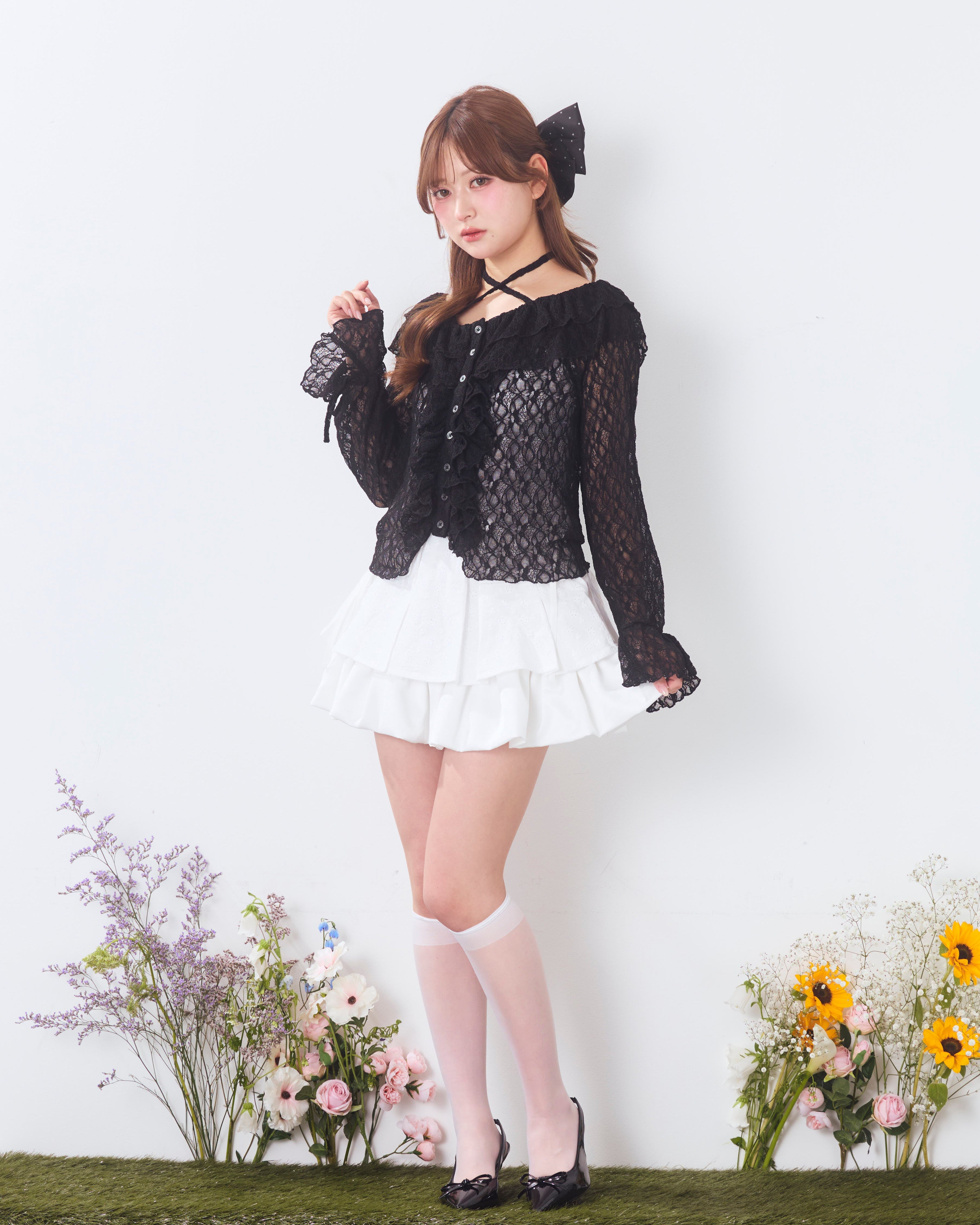 cotton balloon mini skirt