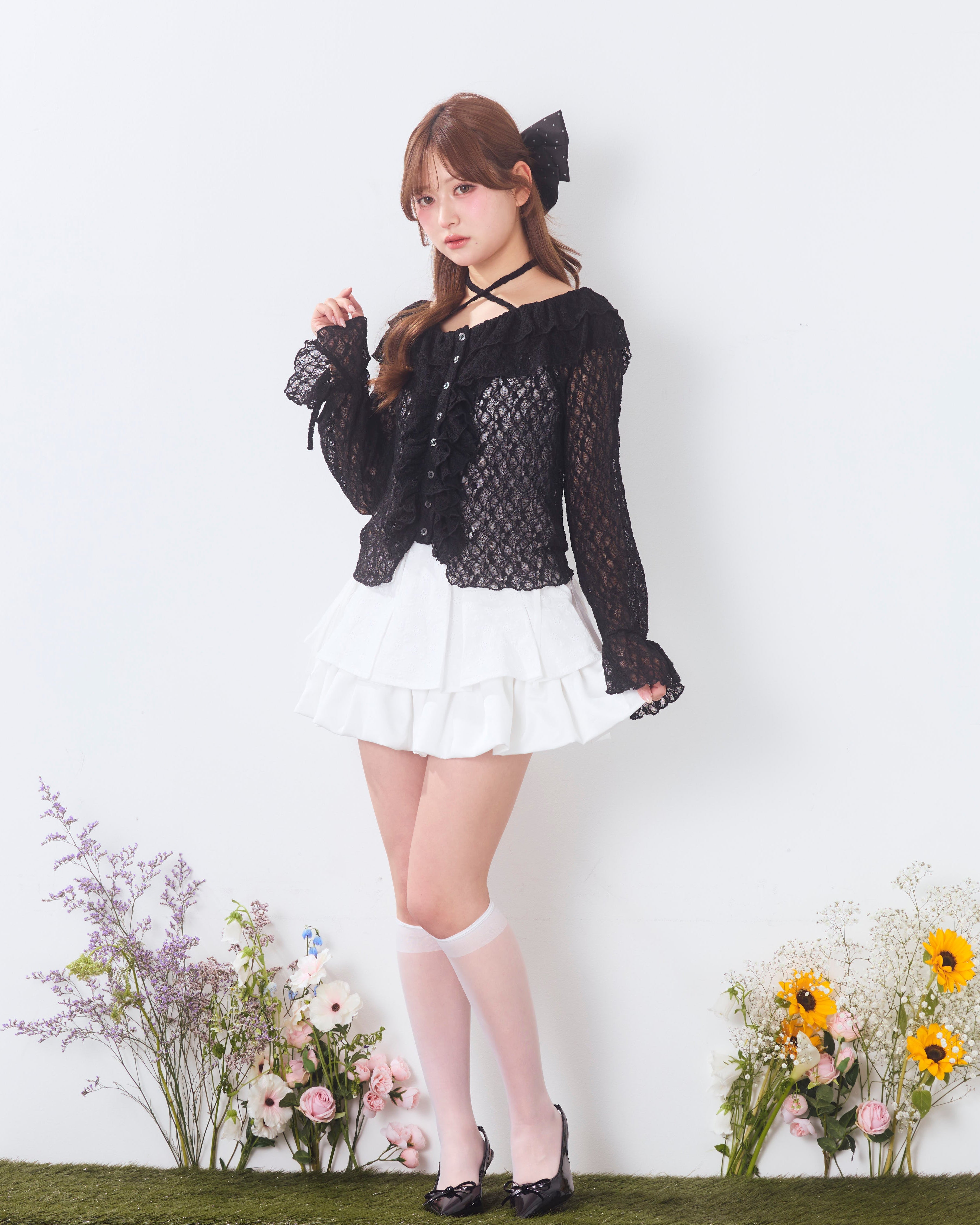 romantic frill lace cardigan