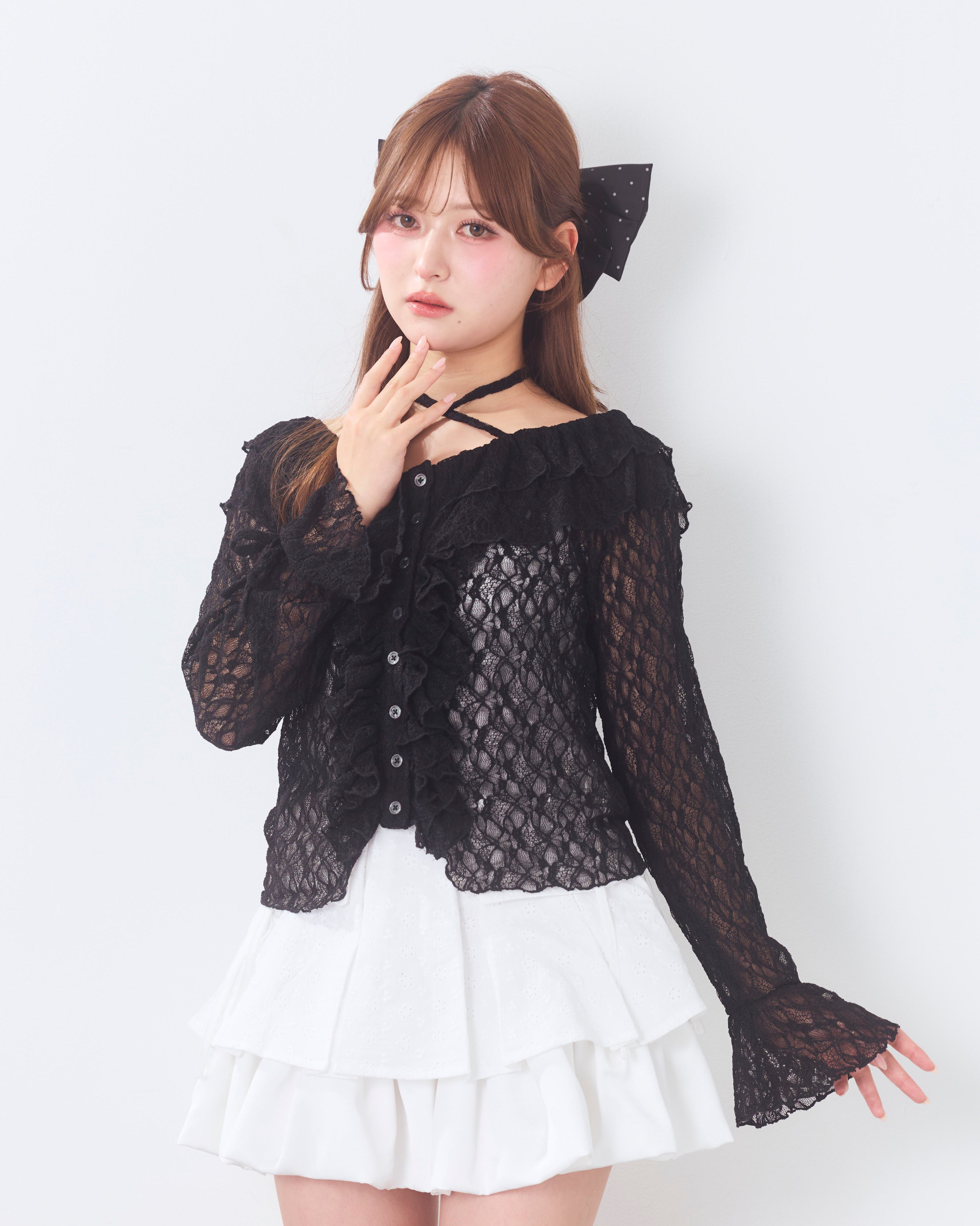 romantic frill lace cardigan