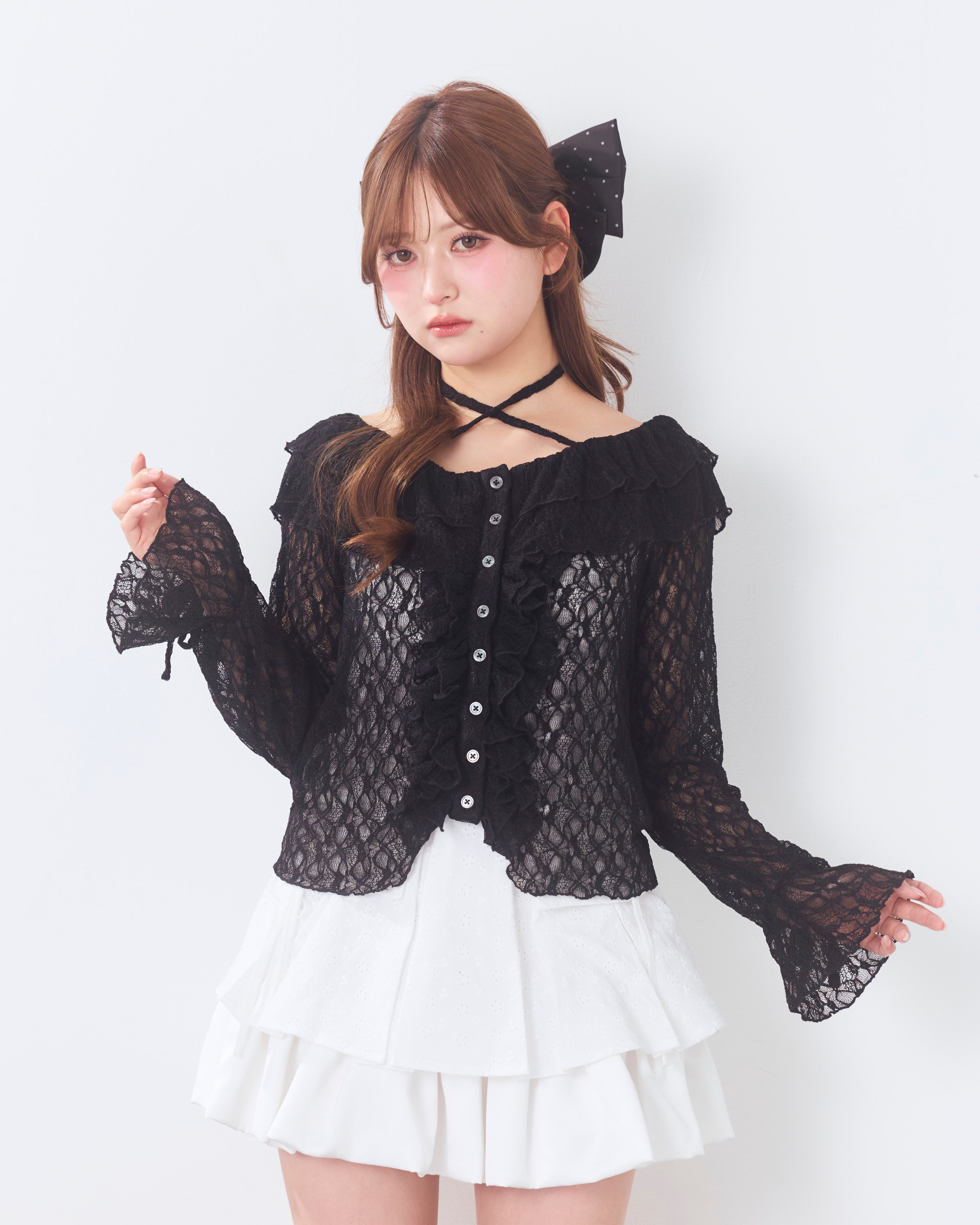 romantic frill lace cardigan