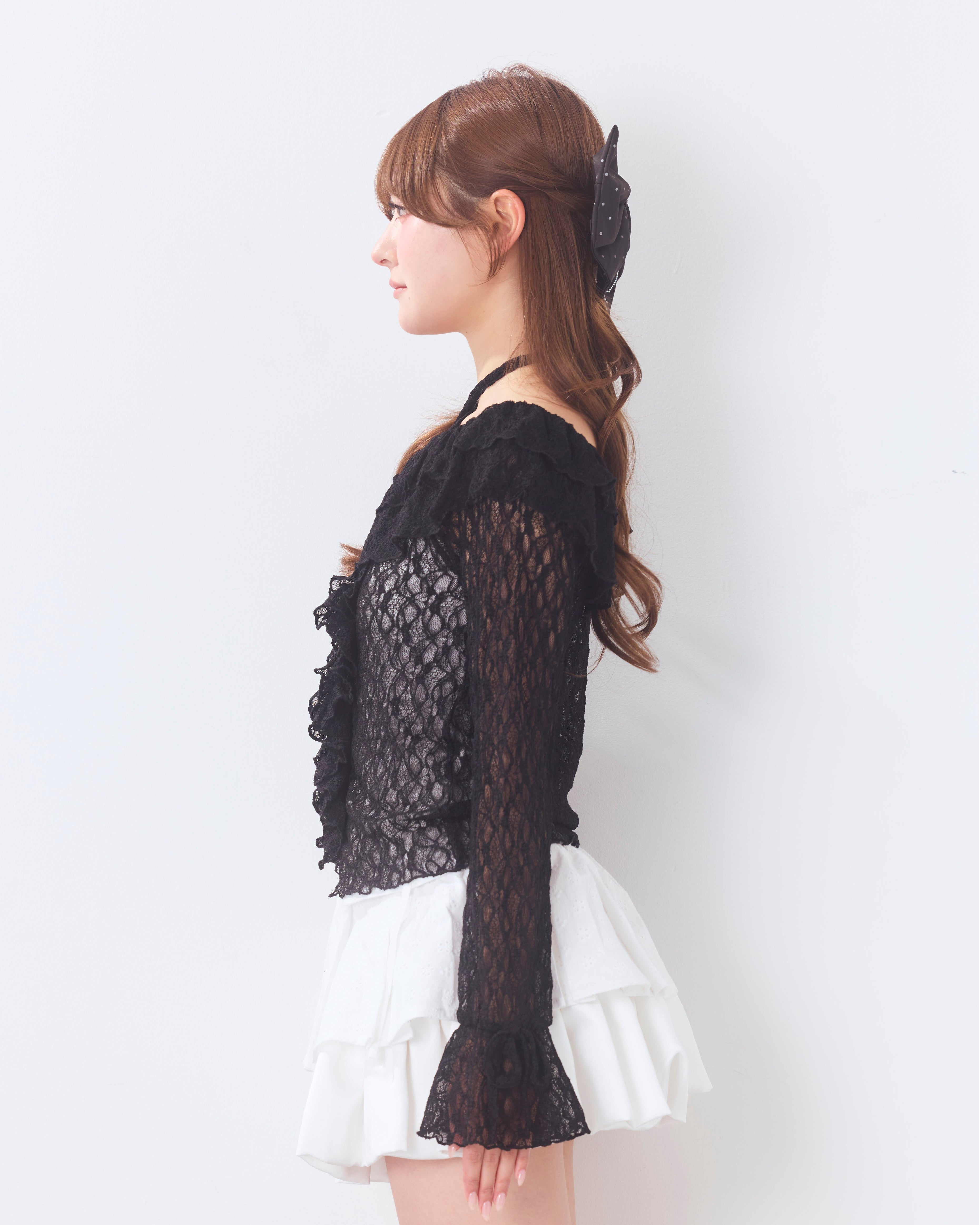 romantic frill lace cardigan
