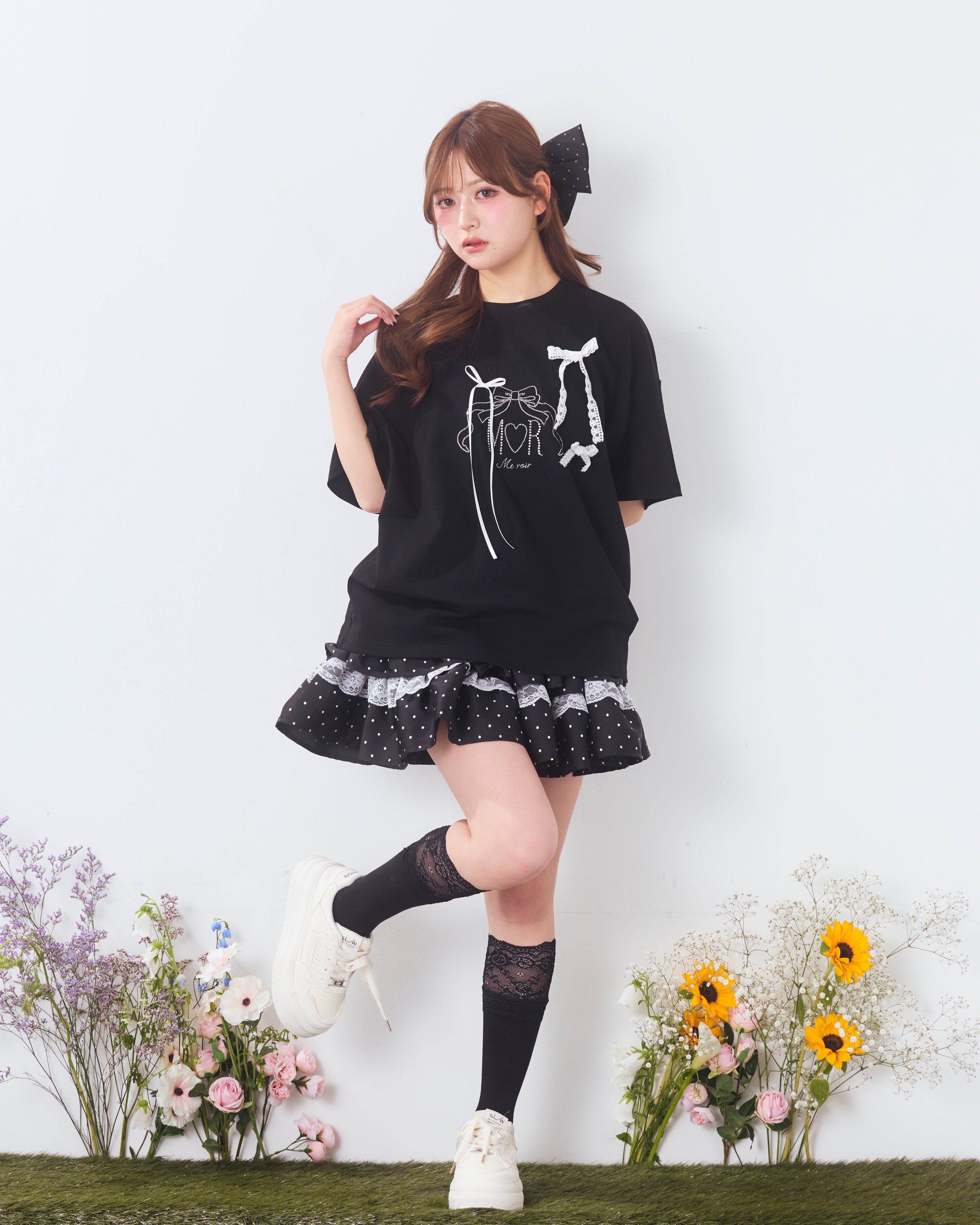 dot tierd mini skirt
