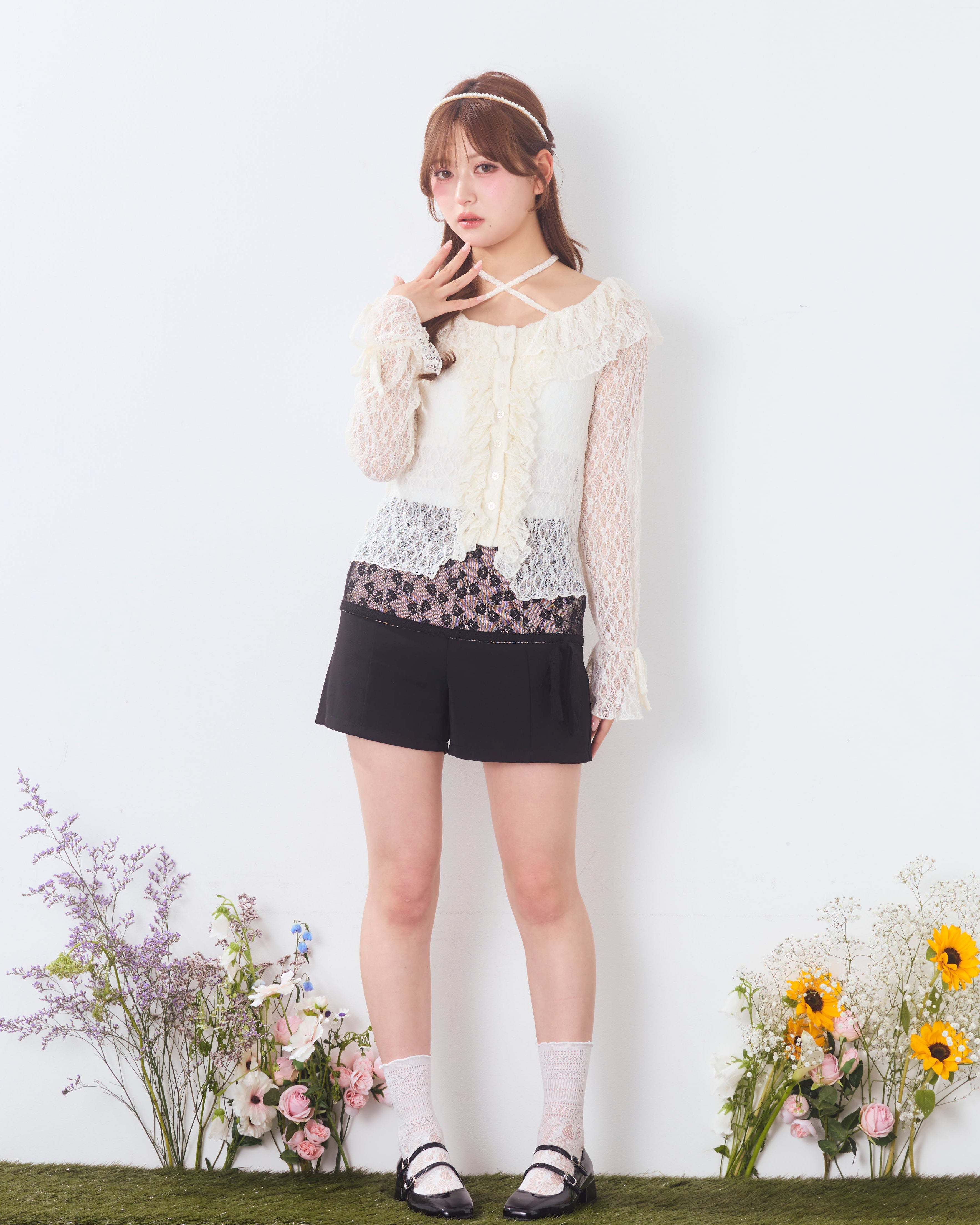 romantic frill lace cardigan