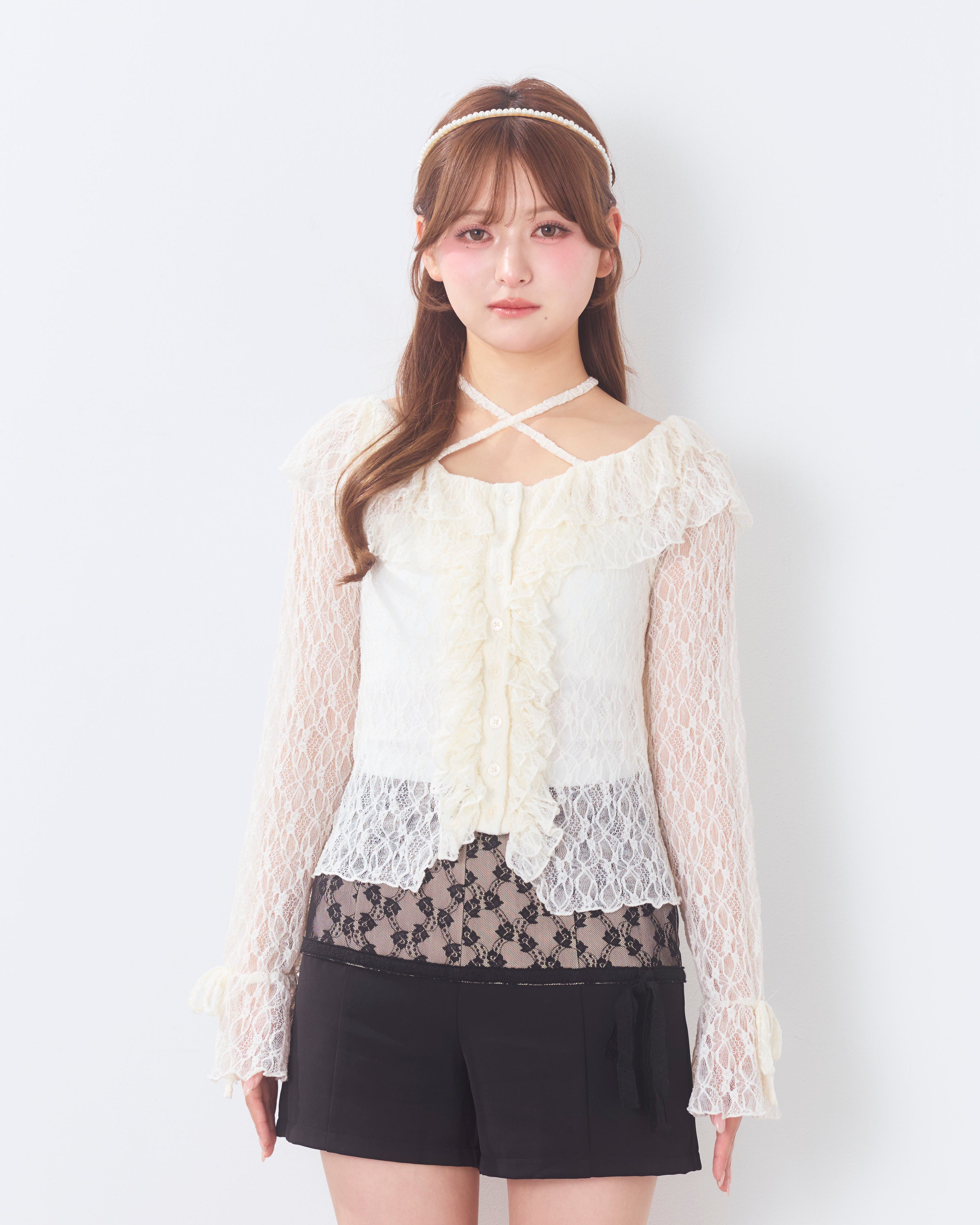 romantic frill lace cardigan