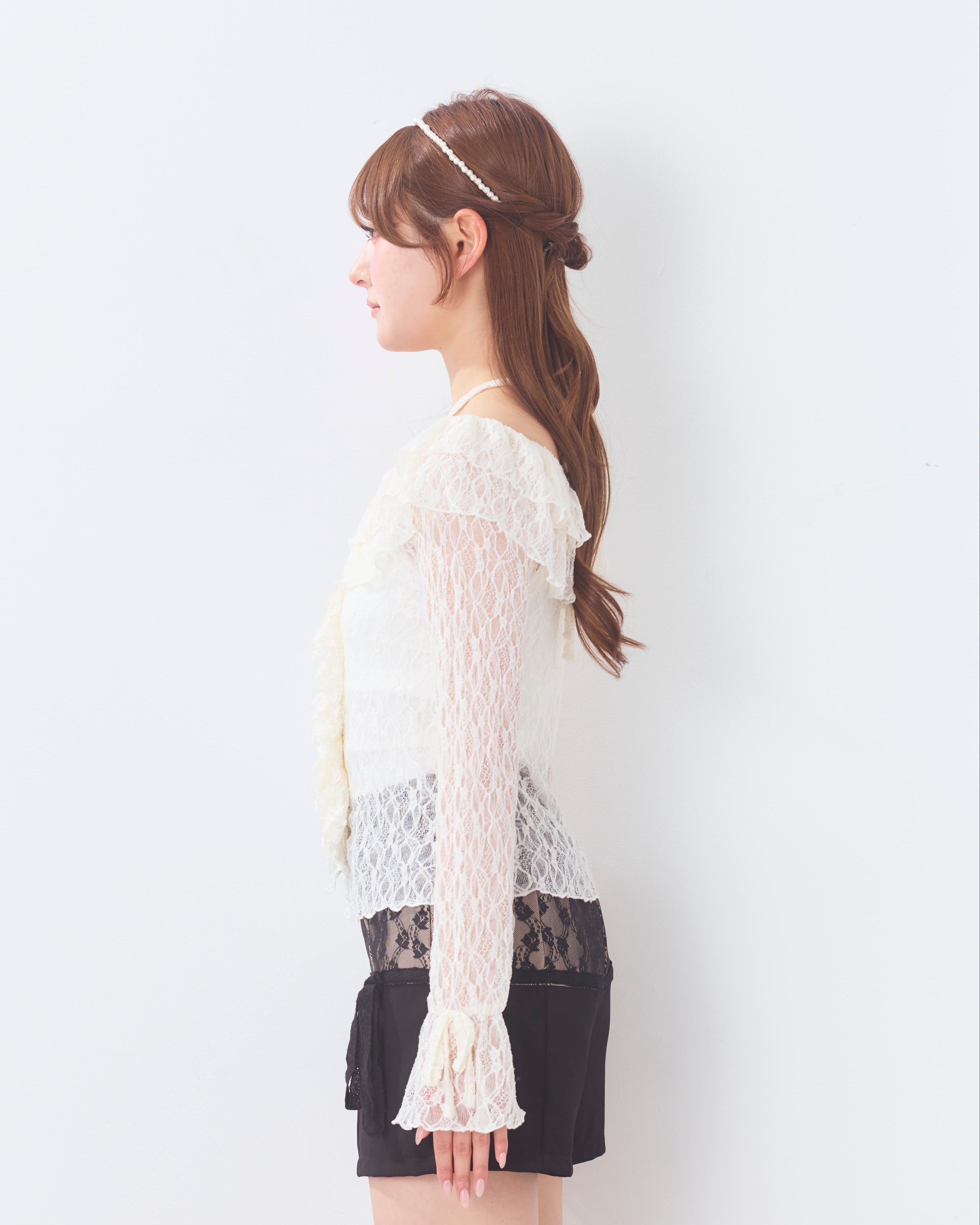 romantic frill lace cardigan