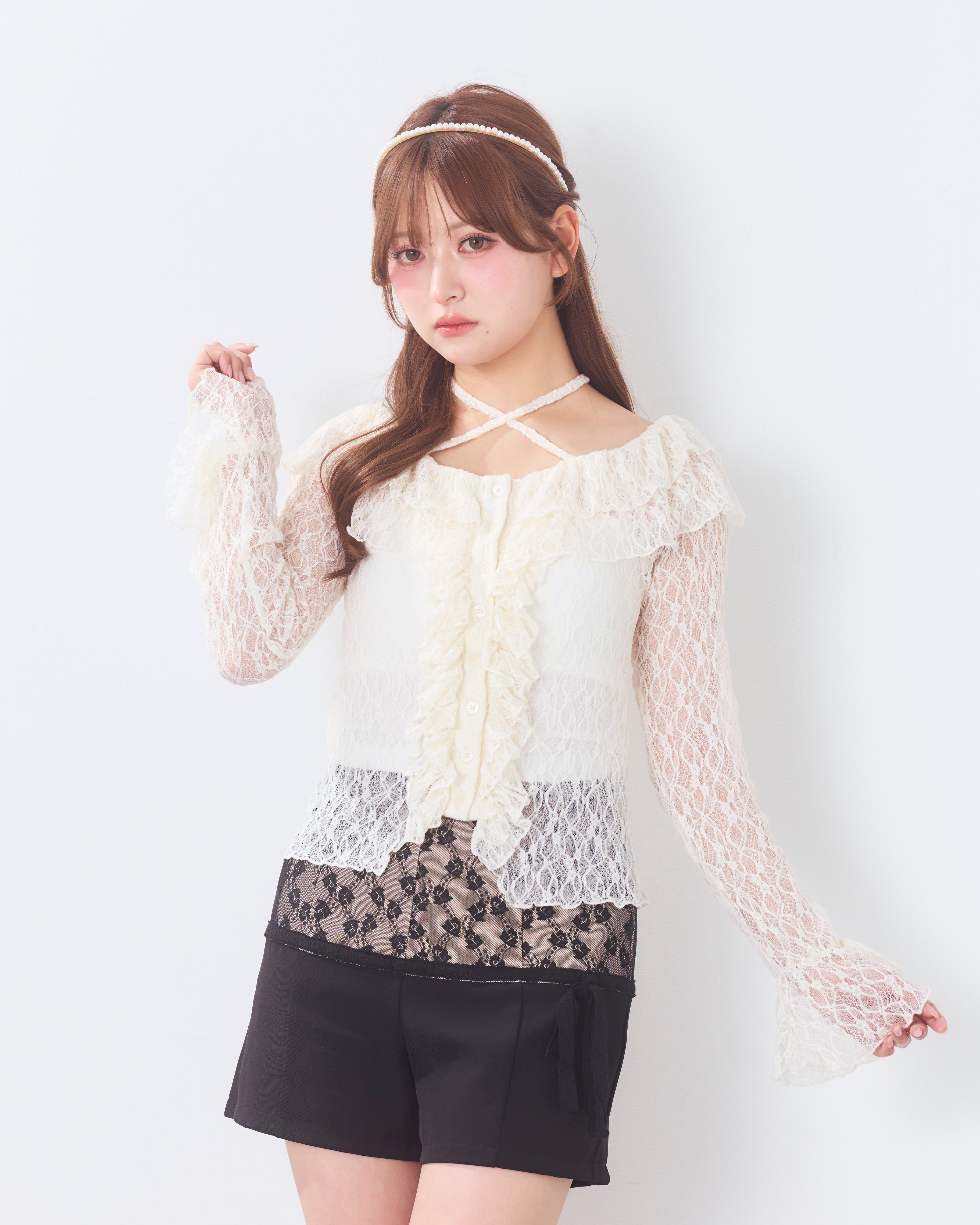romantic frill lace cardigan