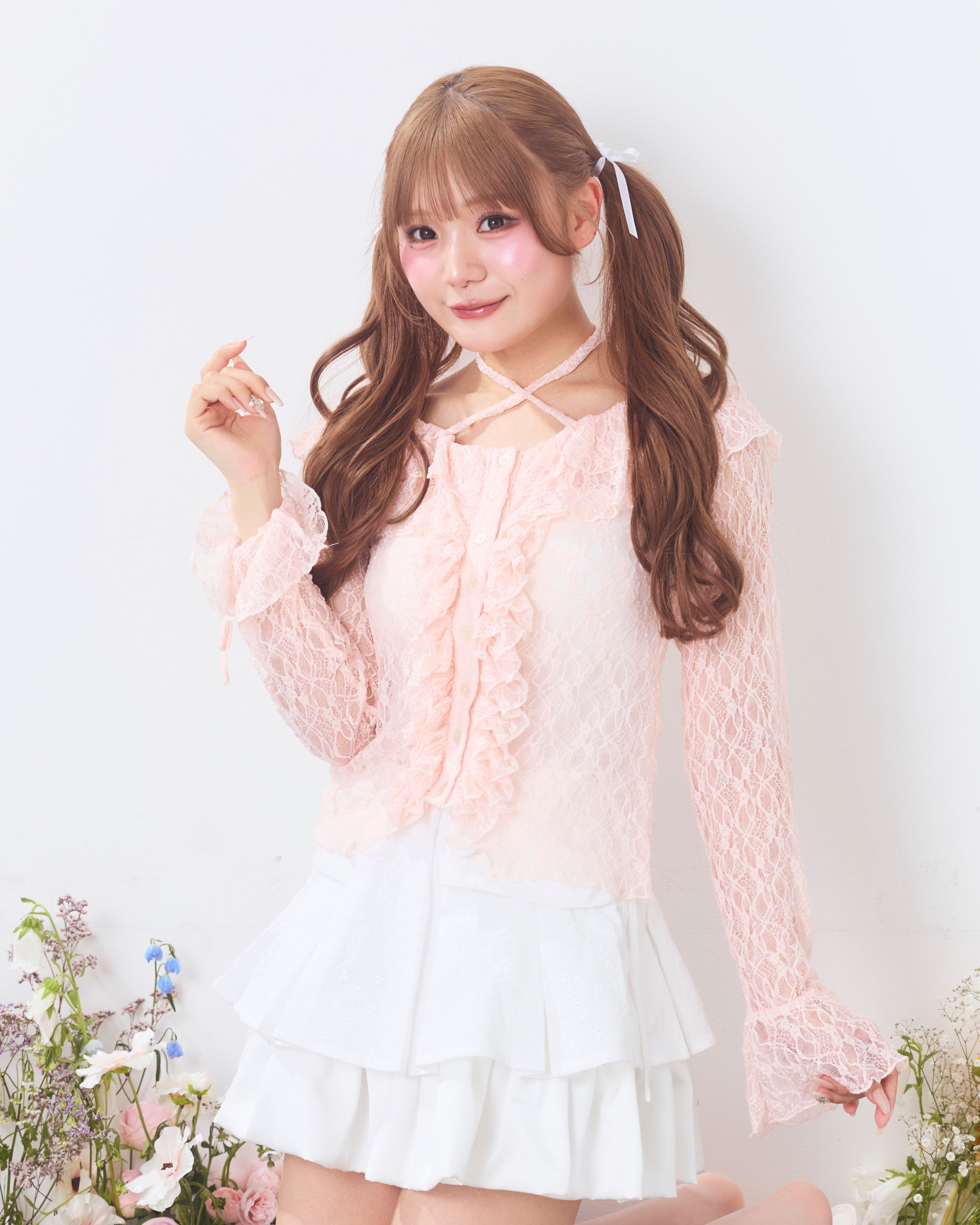 romantic frill lace cardigan