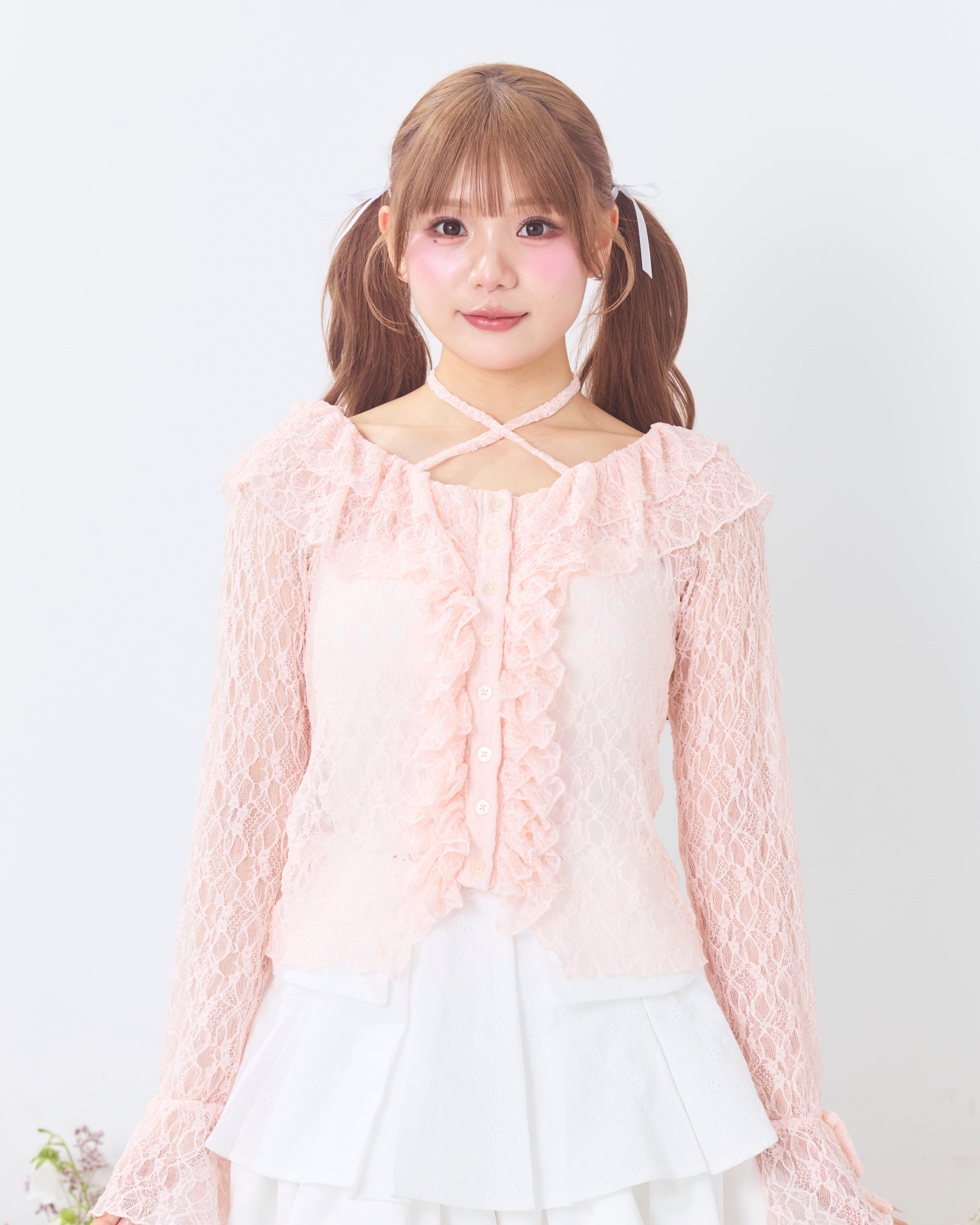 romantic frill lace cardigan