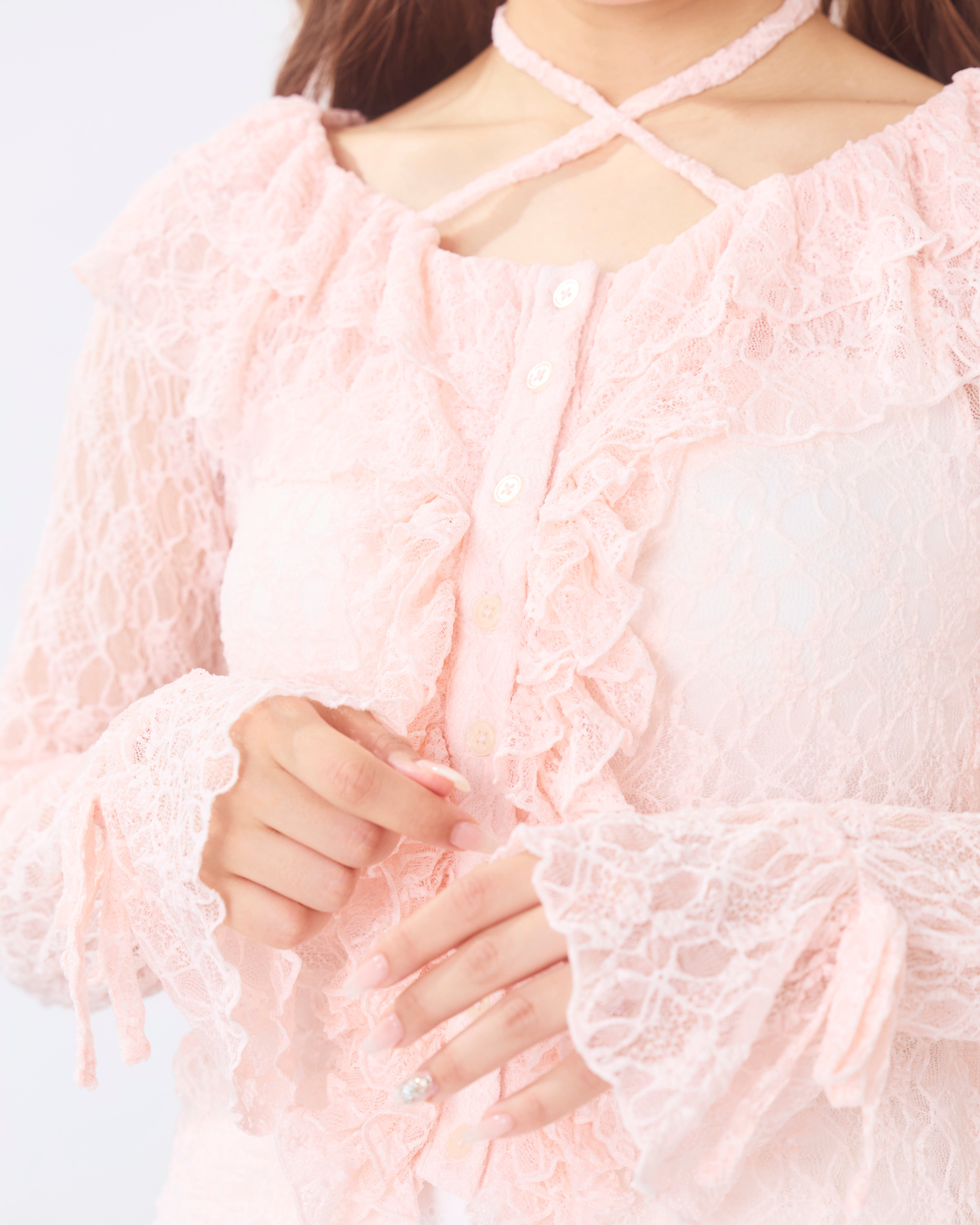 romantic frill lace cardigan