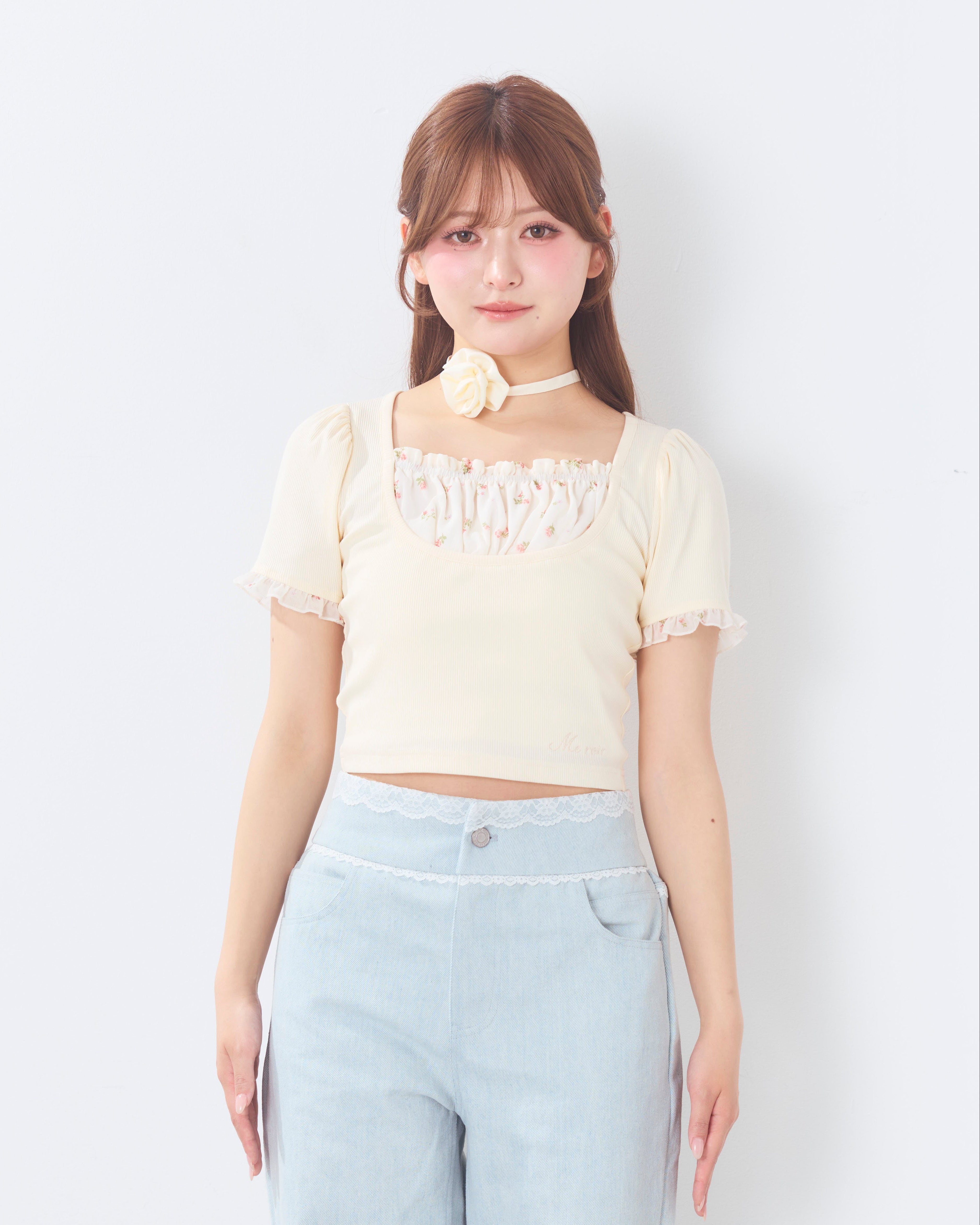 rosette choker tops