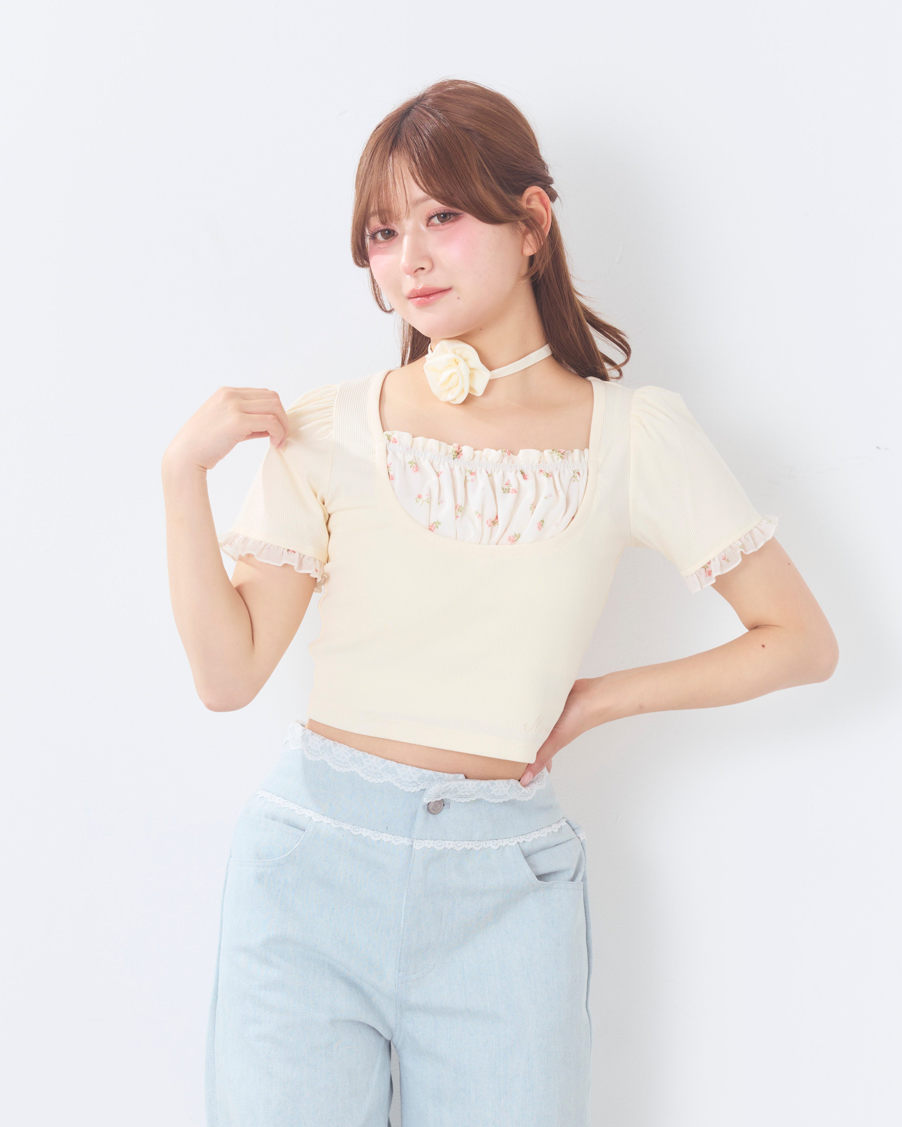 rosette choker tops