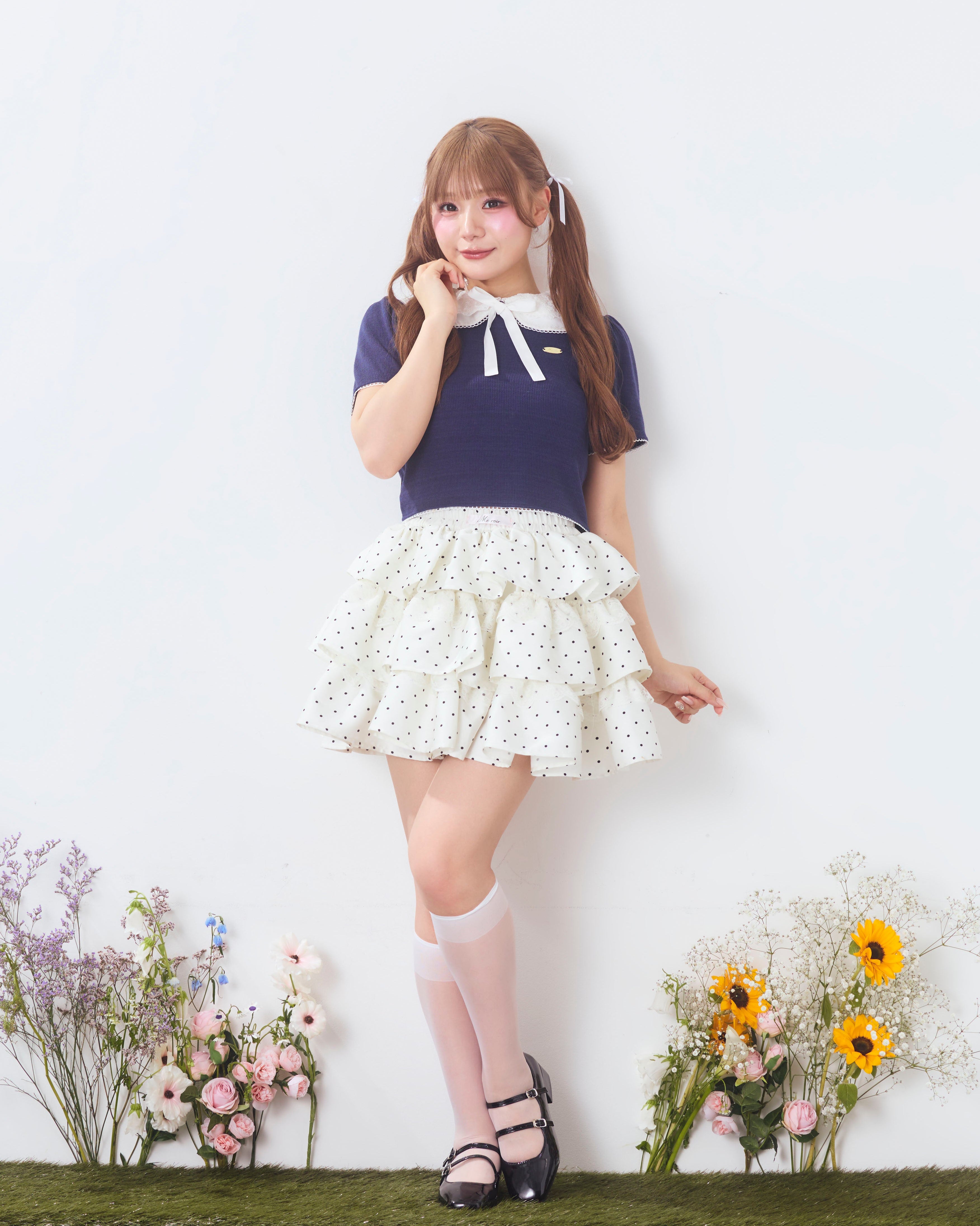dot tierd mini skirt
