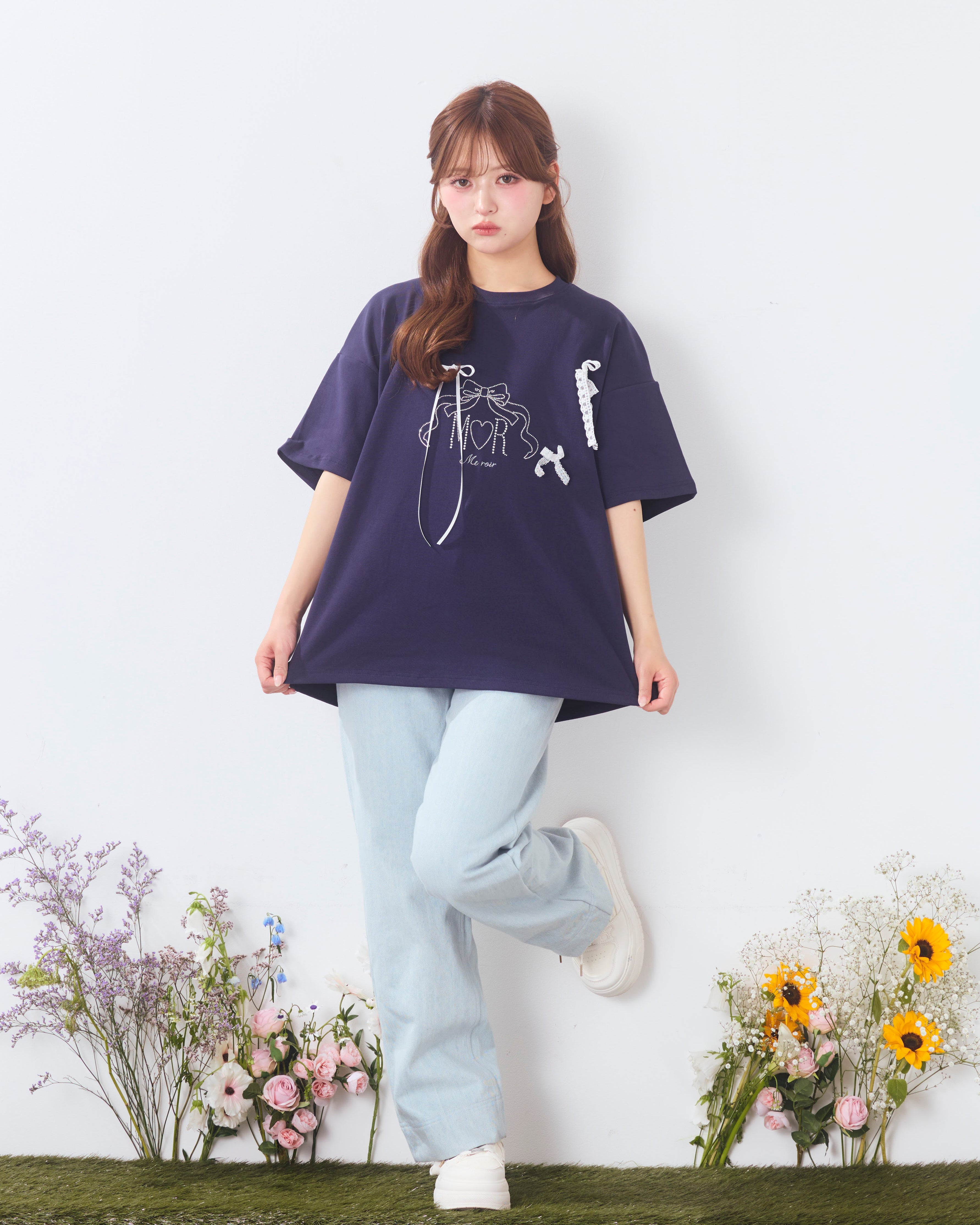 bijou logo ribbon tshirt