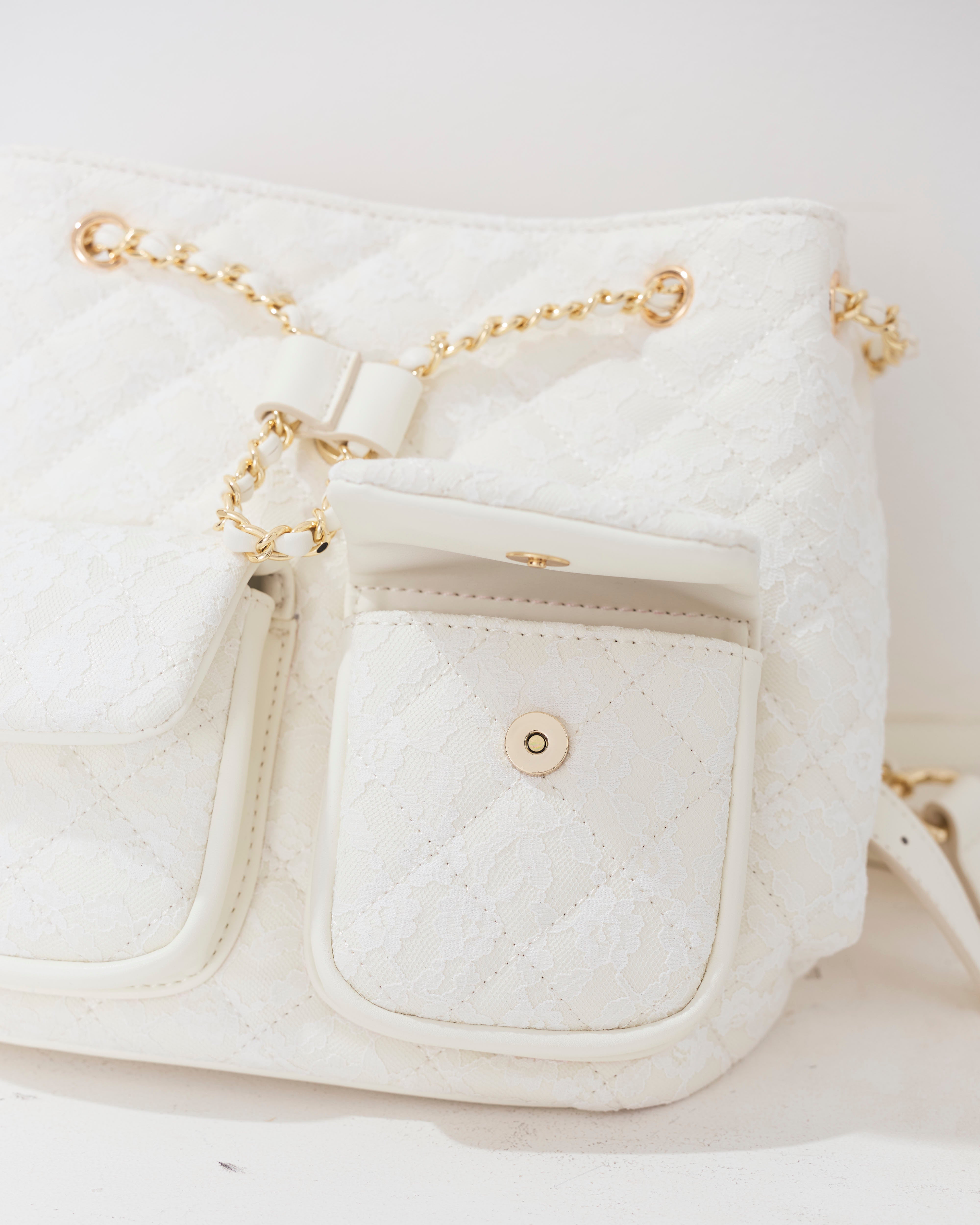 lace quilting backpack