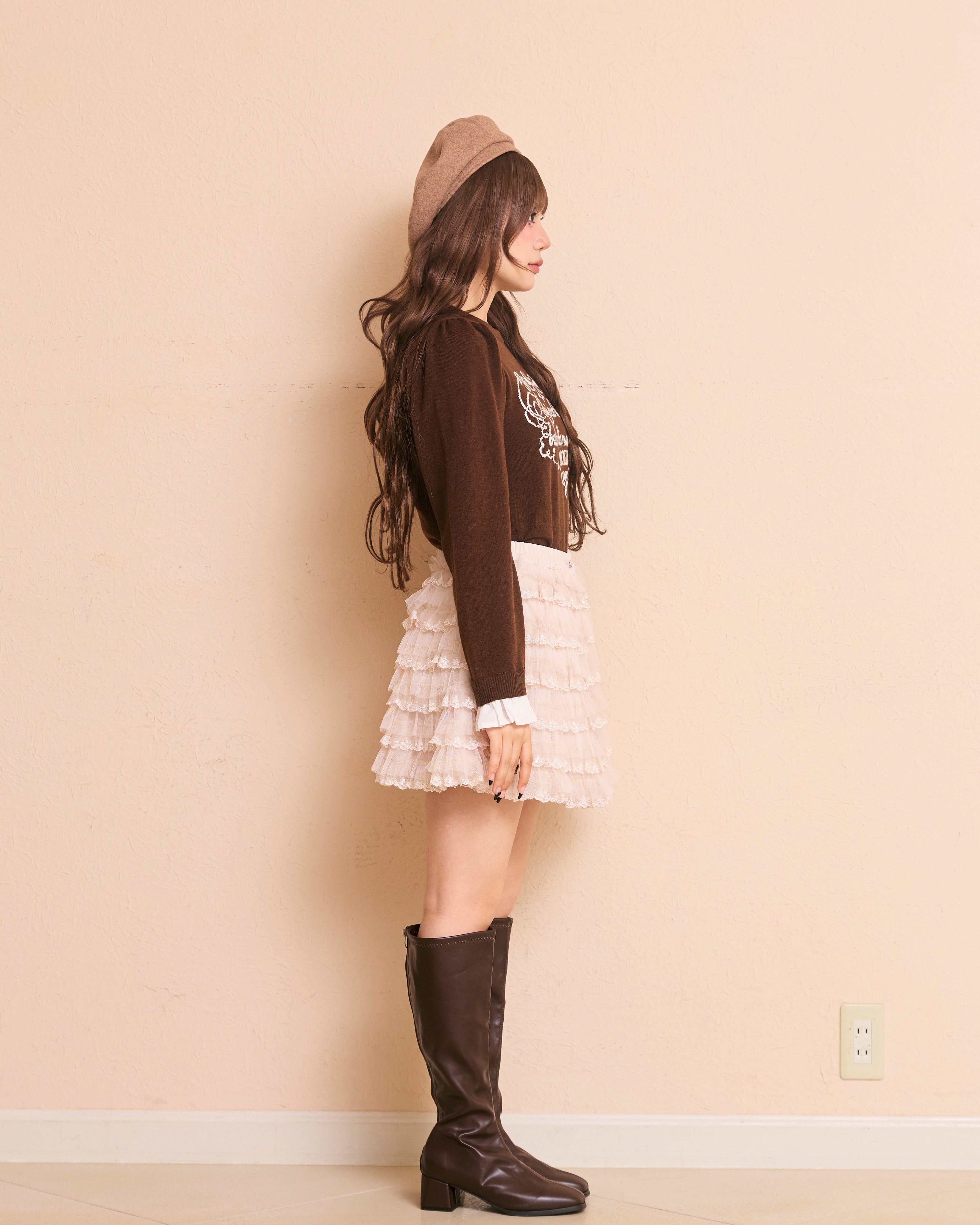 message logo knit tops