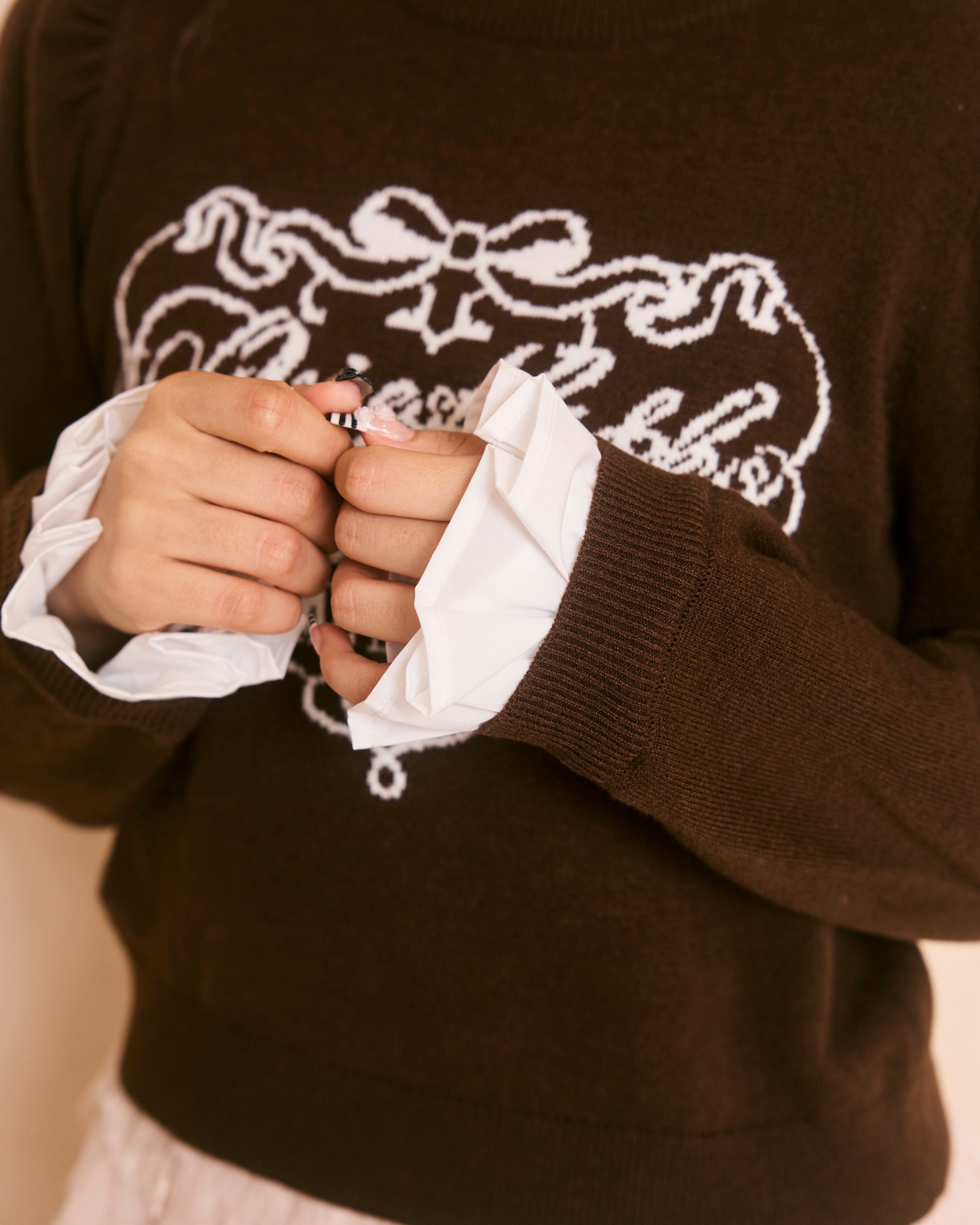 message logo knit tops