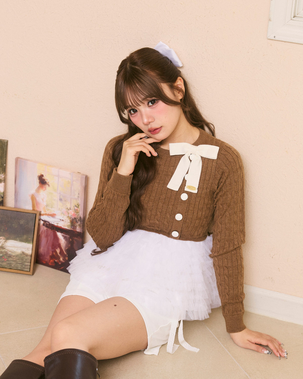 plume peplum ribbon knit