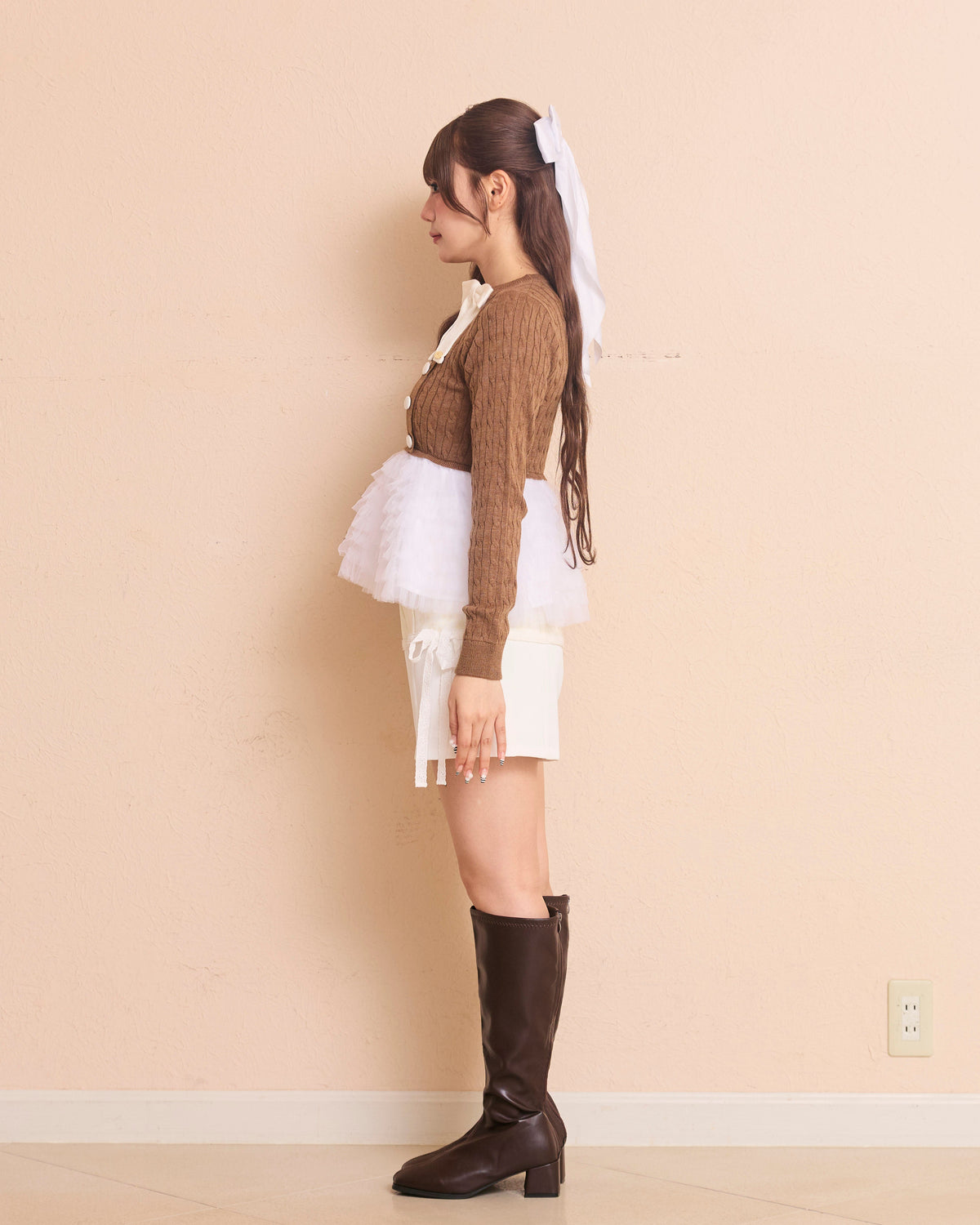 plume peplum ribbon knit