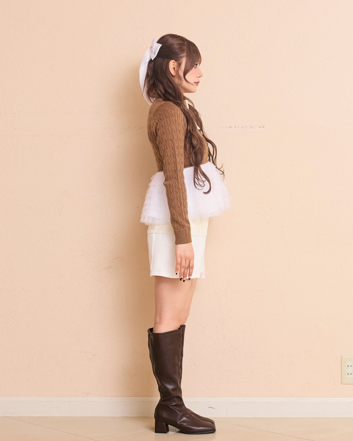 plume peplum ribbon knit