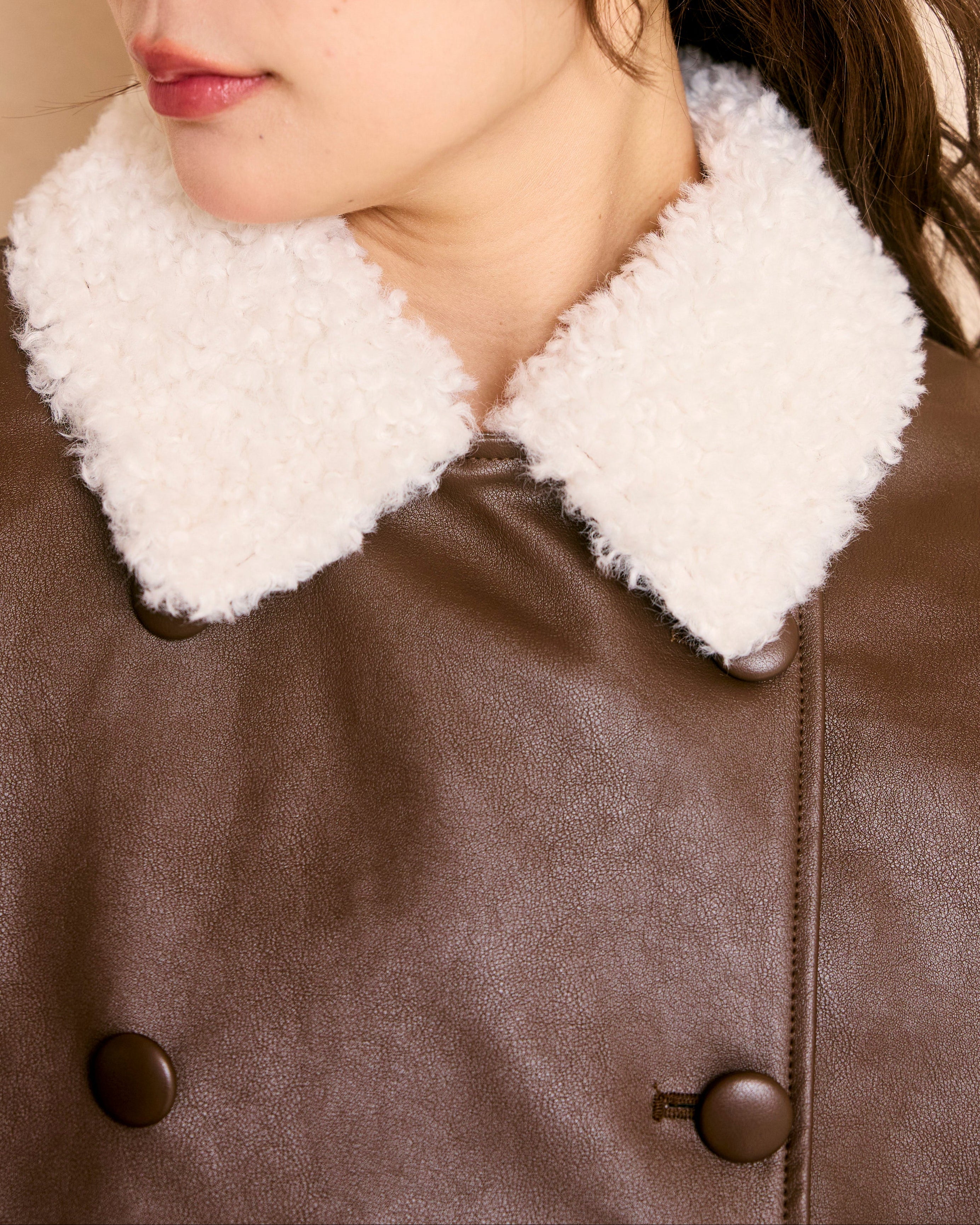 logo fur leather jacket