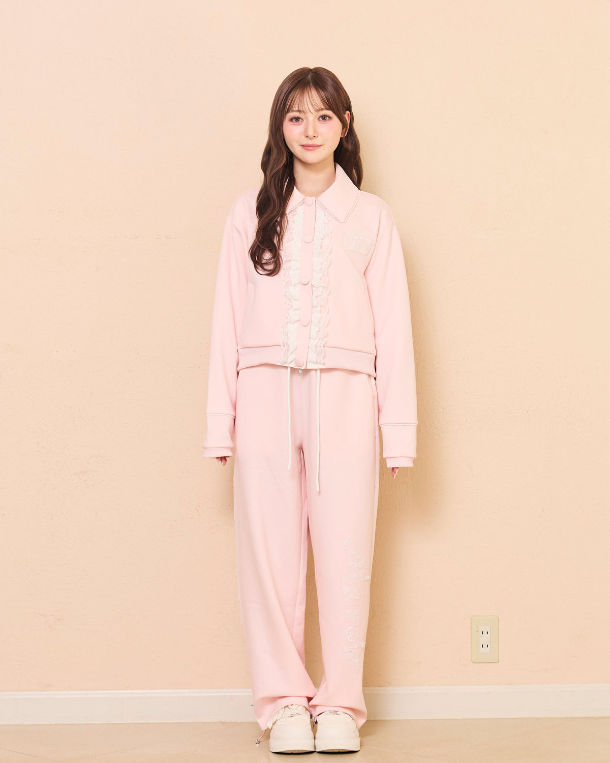 【new color】girly french lace zipup