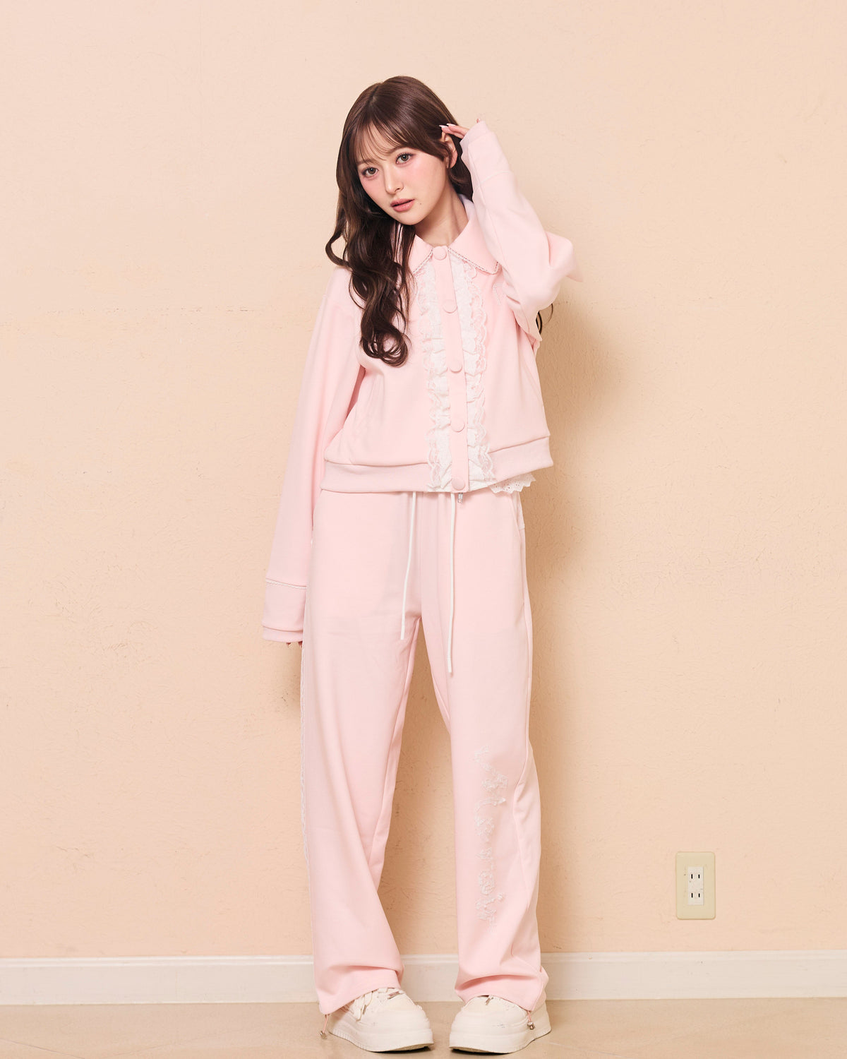 【new color】girly french lace zipup
