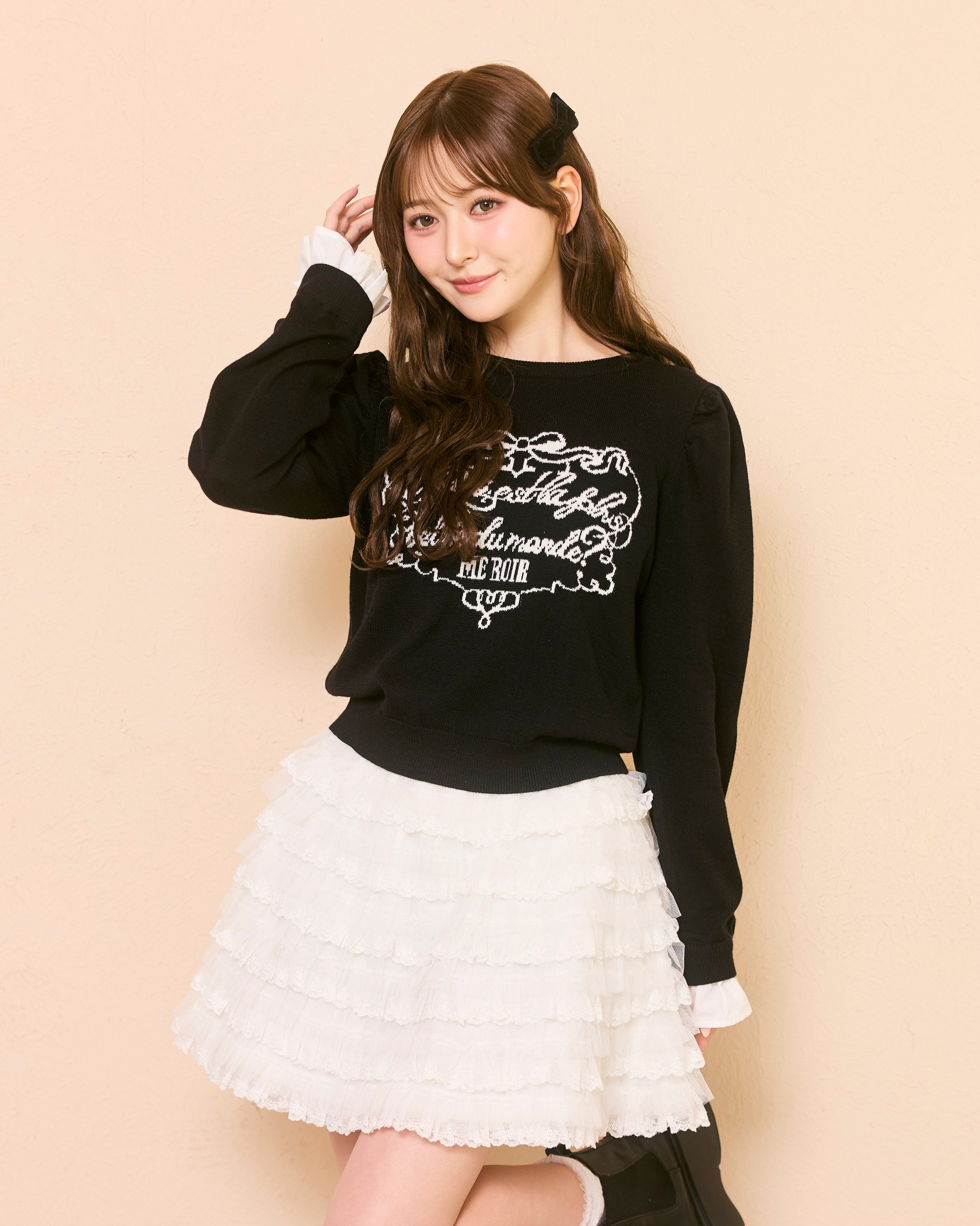 message logo knit tops