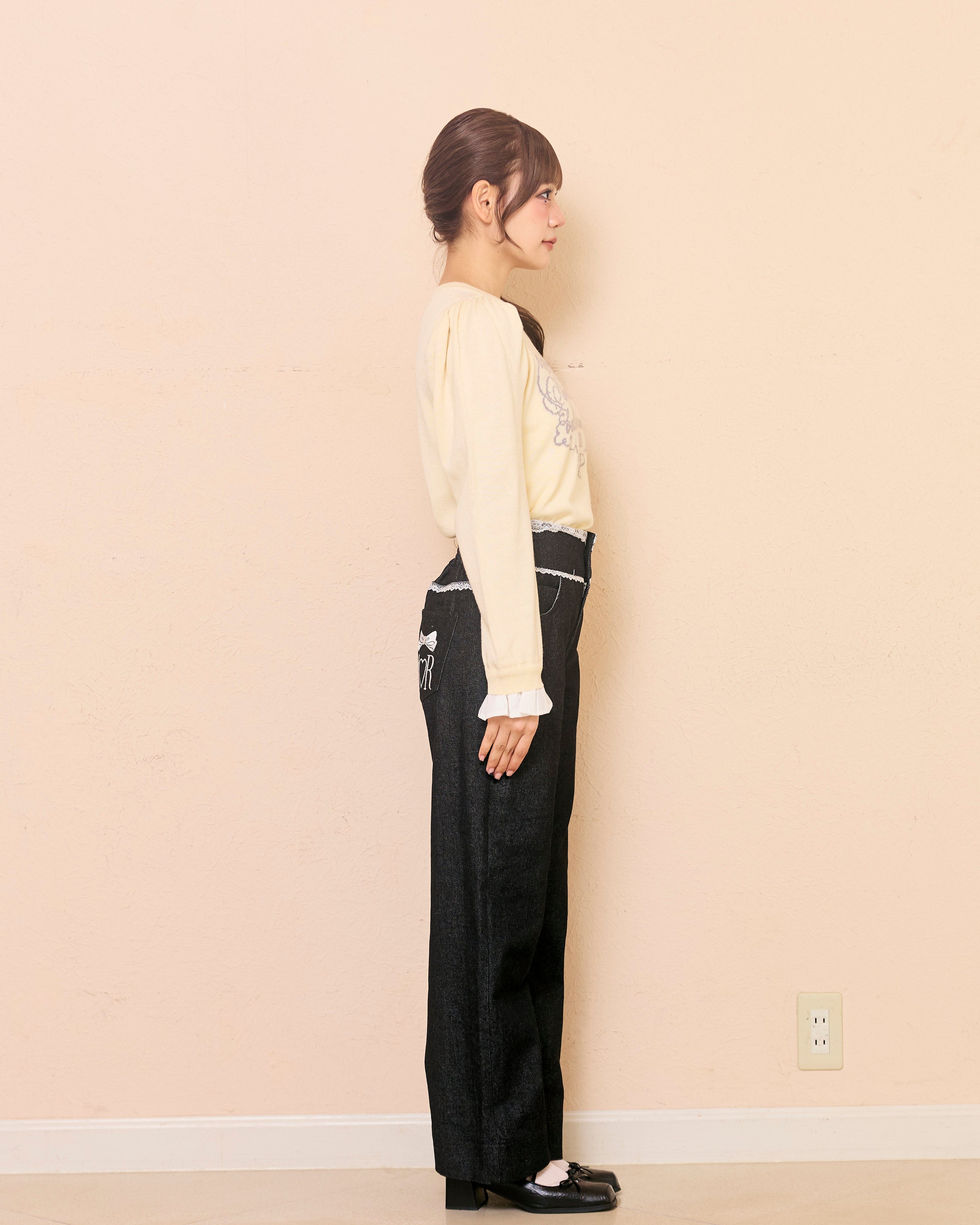 message logo knit tops