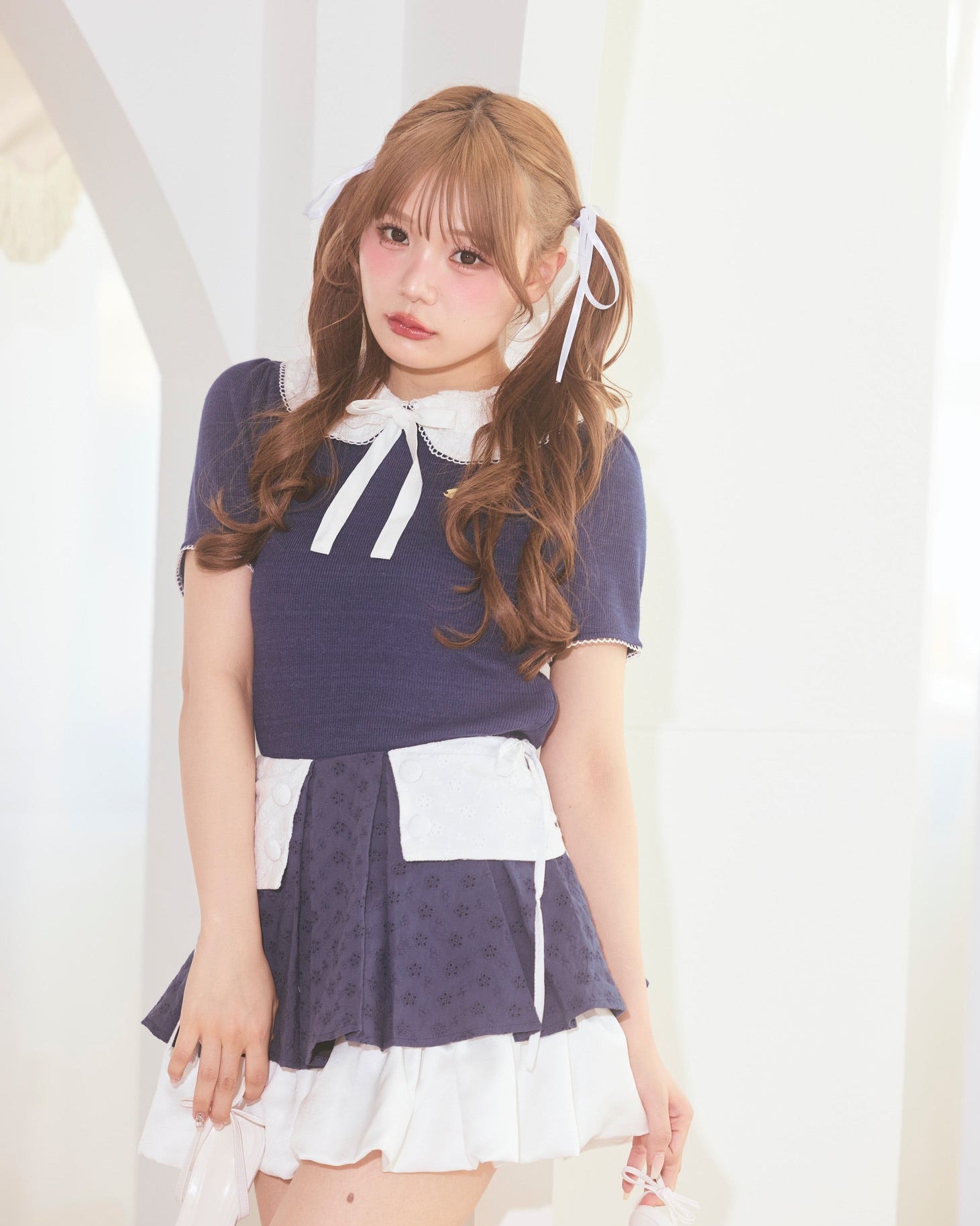 cotton balloon mini skirt