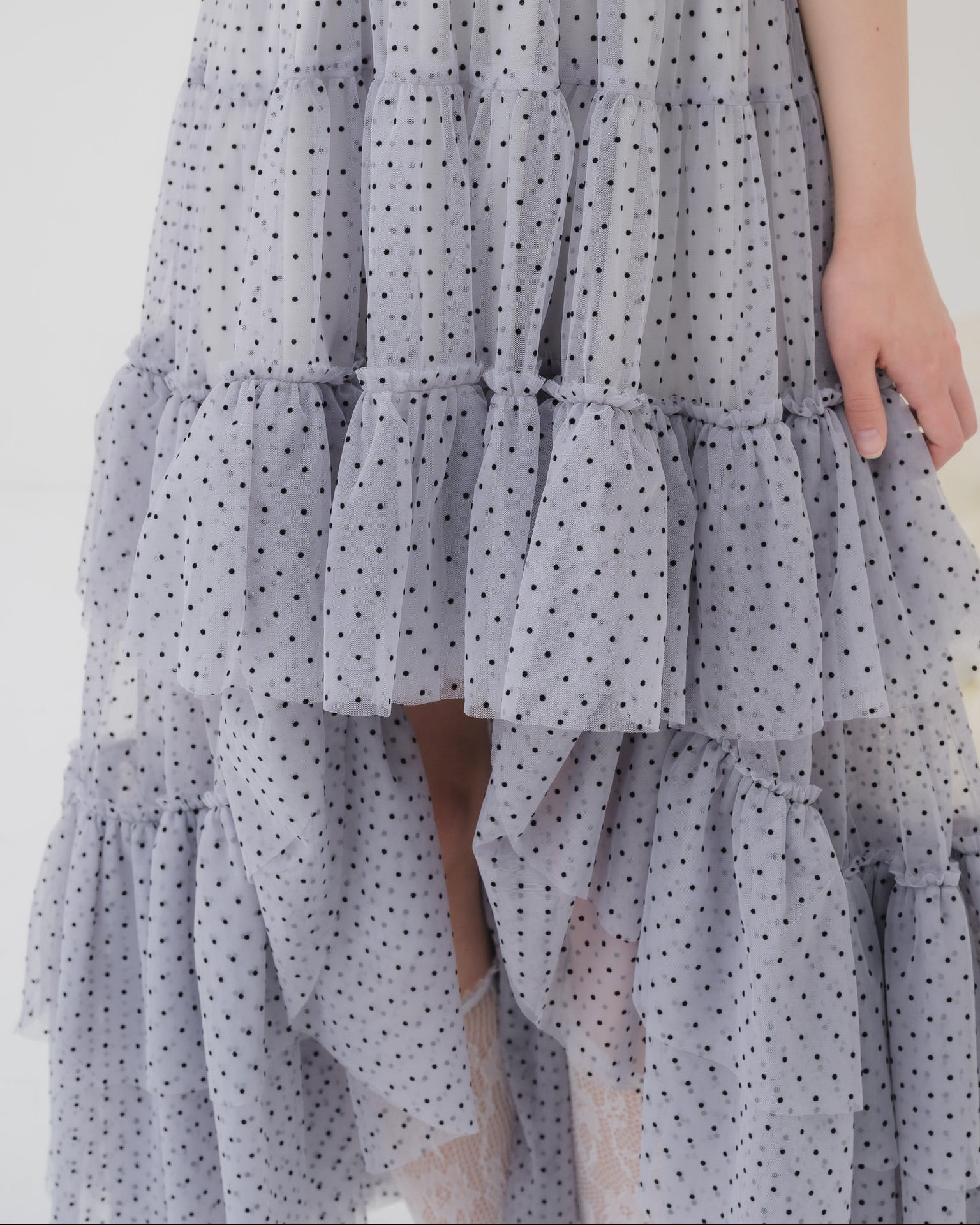 【 予約商品 】dot tulle tiered dress