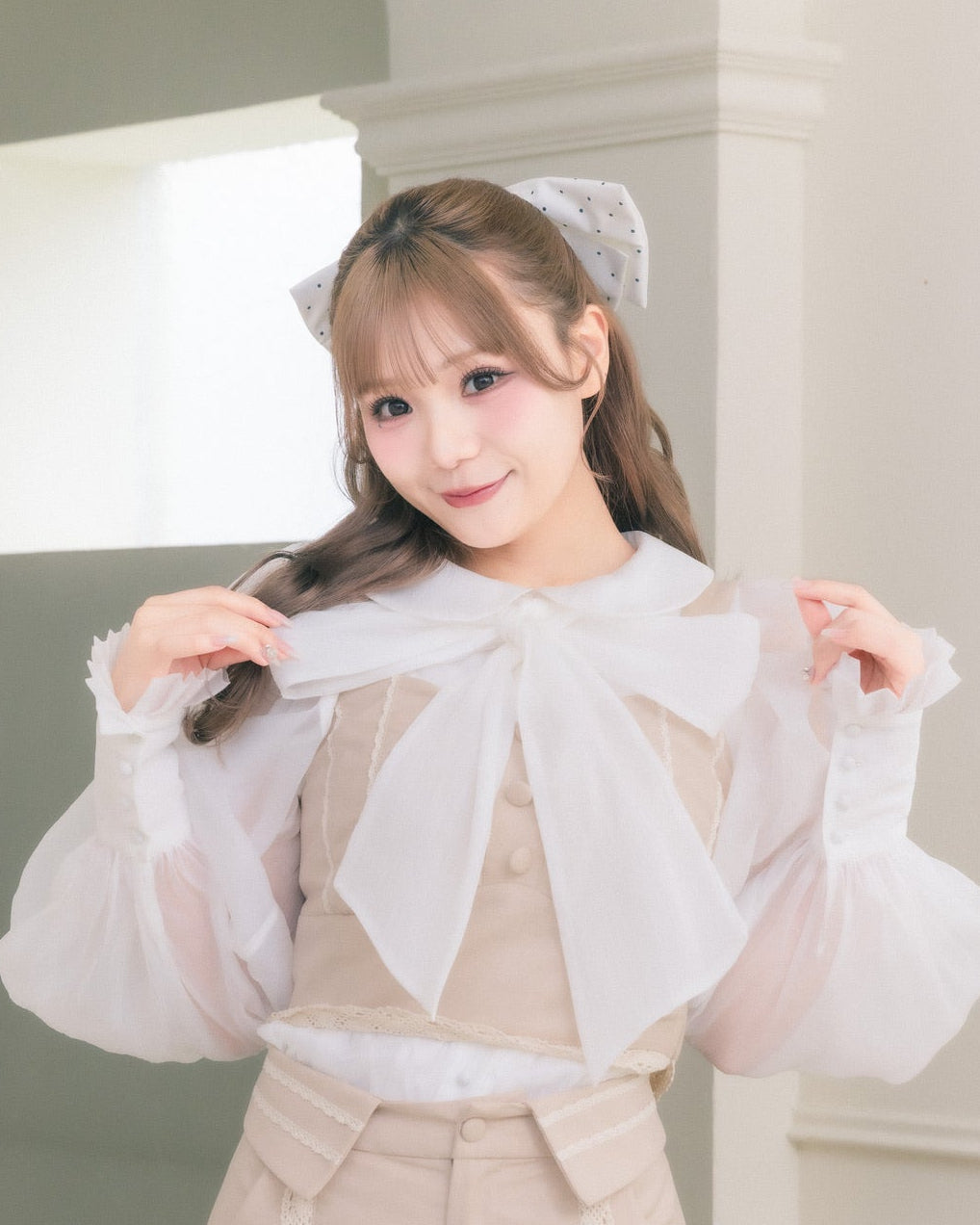 logo dot ribbon barrette