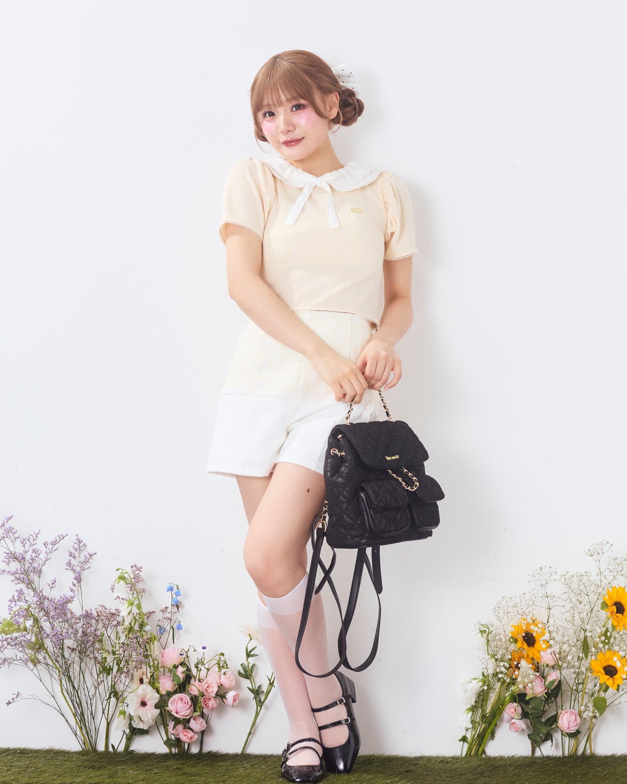 marine round collar knit tops