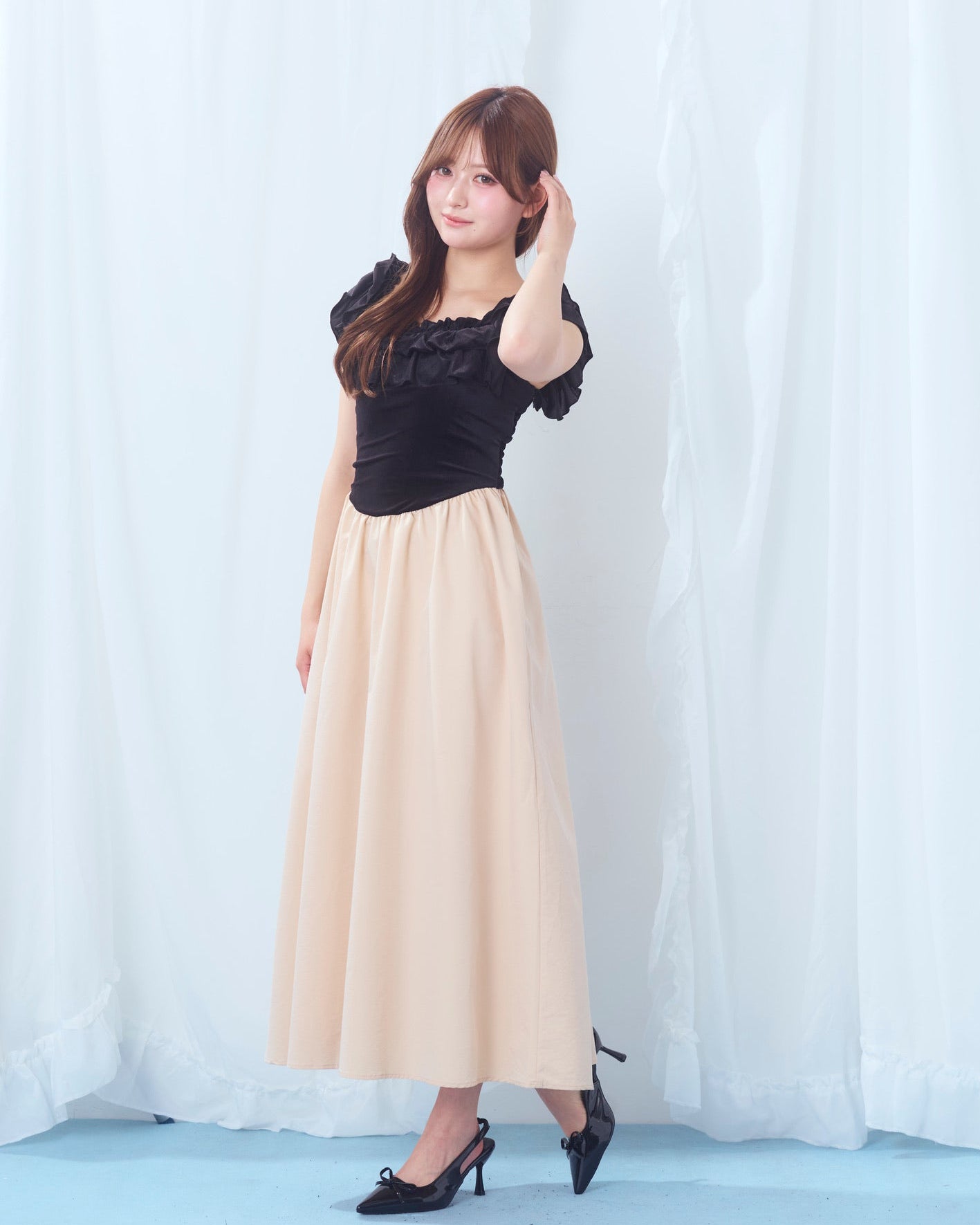 summer velour long onepiece