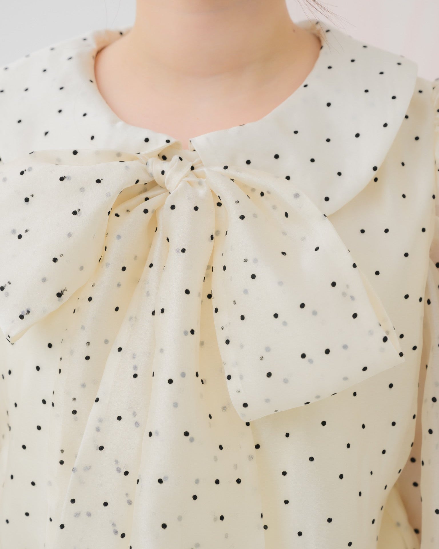 sheer chiffon ribbon blouse