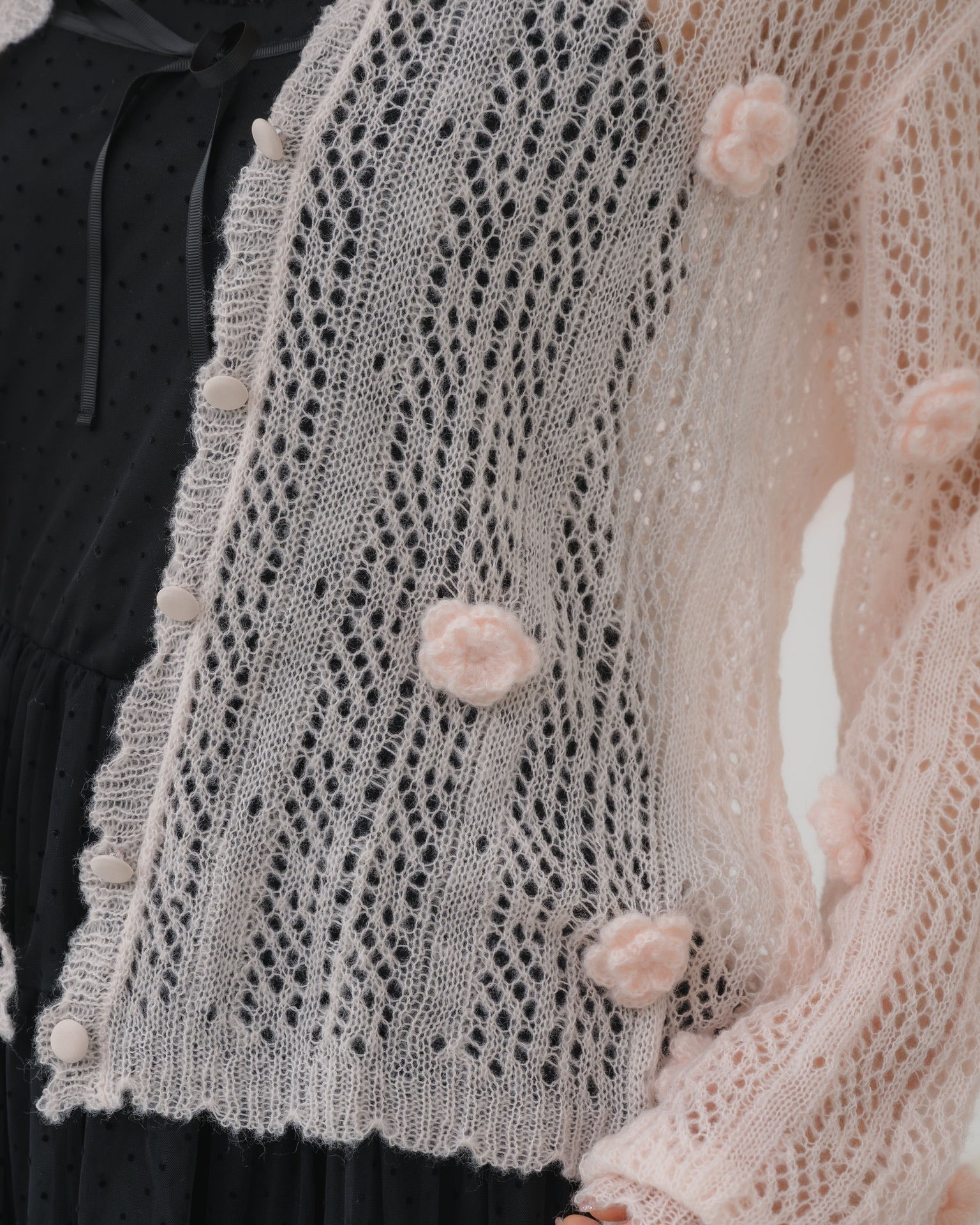 flower knit cardigan