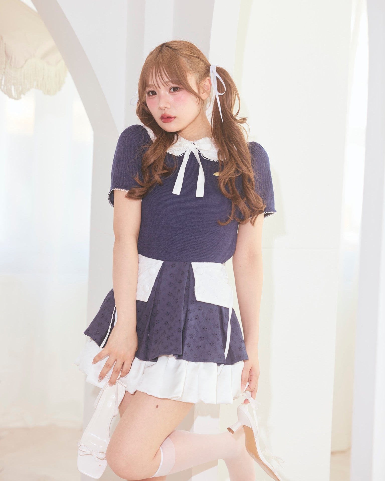cotton balloon mini skirt