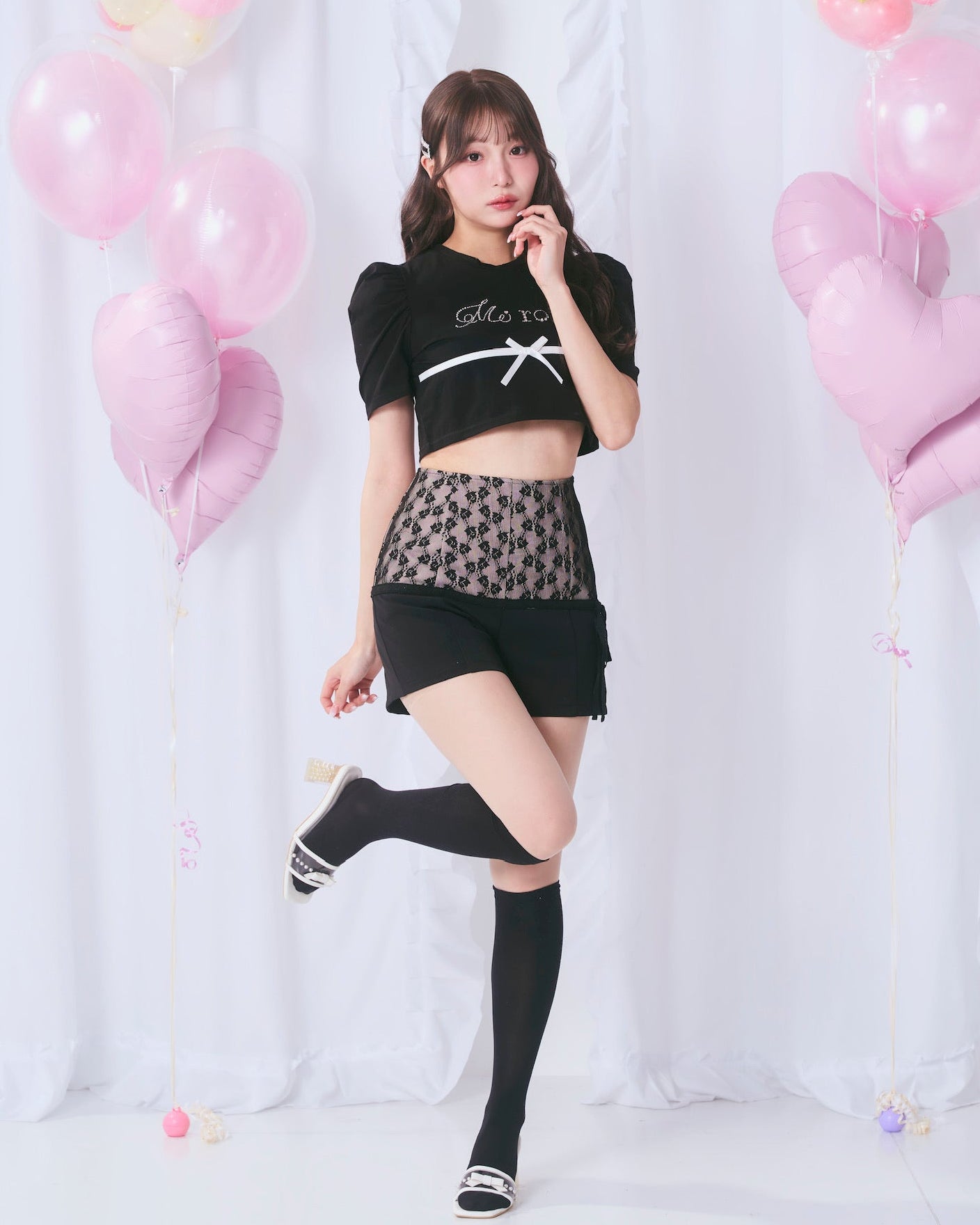 lace switching pants