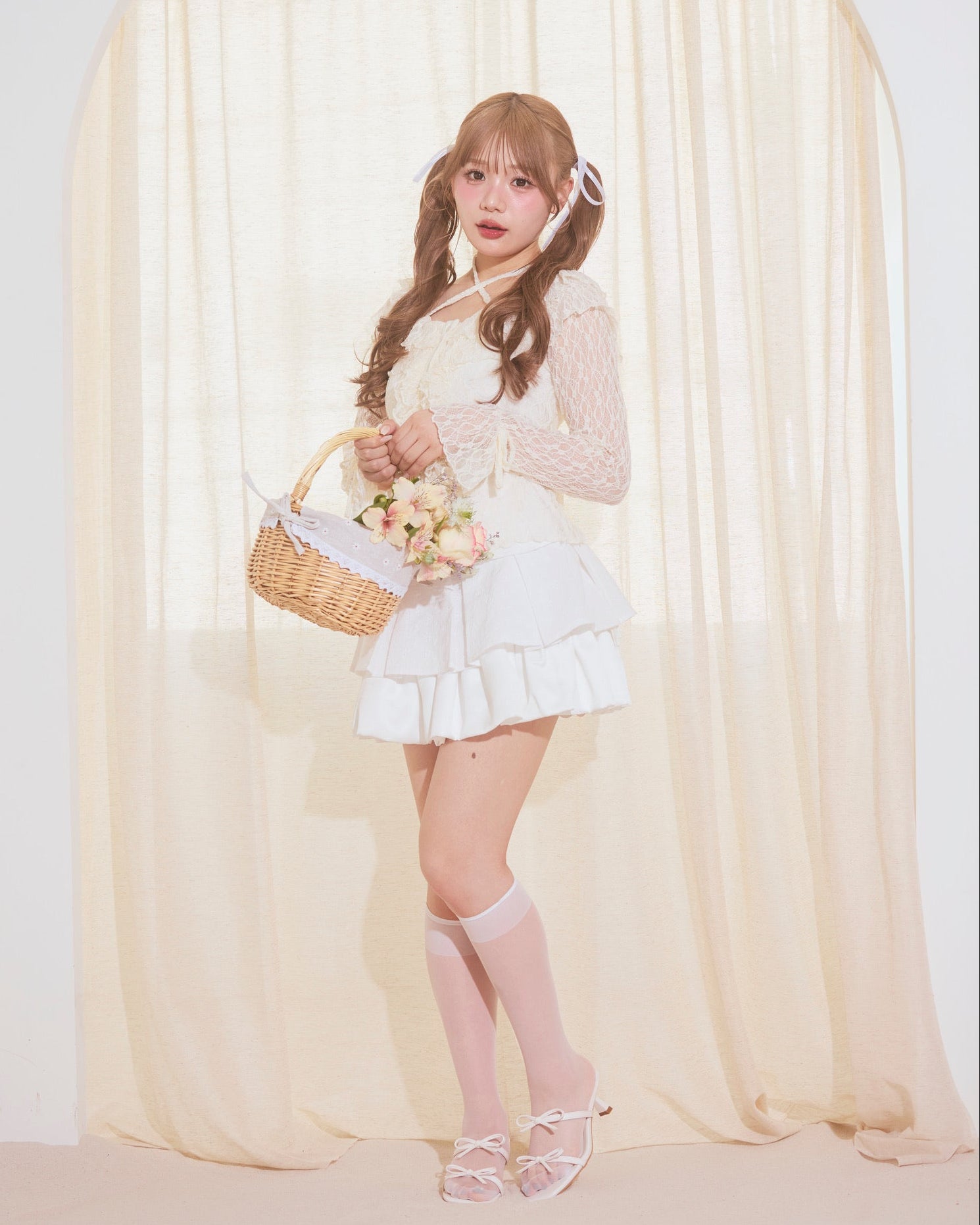 romantic frill lace cardigan