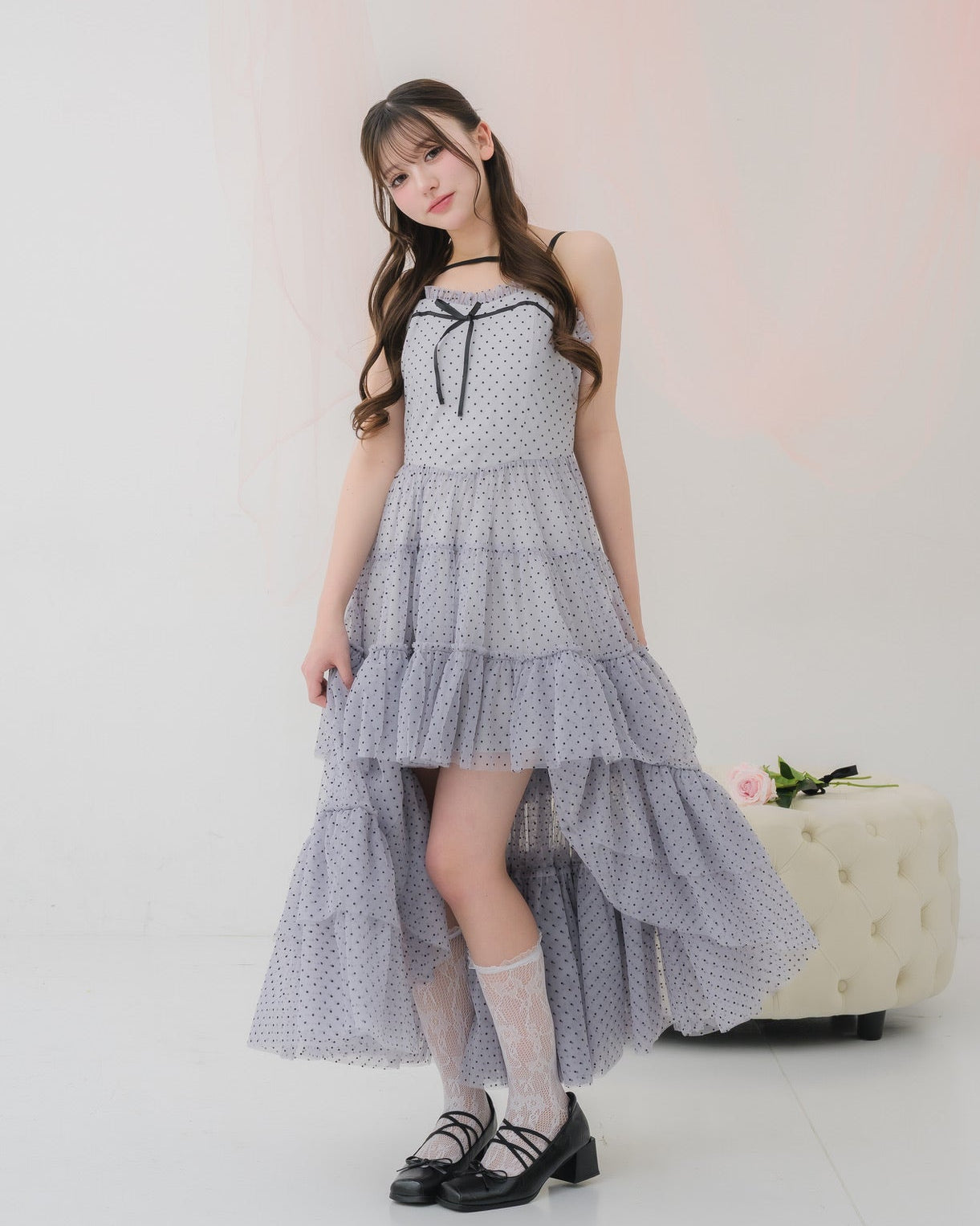 【 予約商品 】dot tulle tiered dress