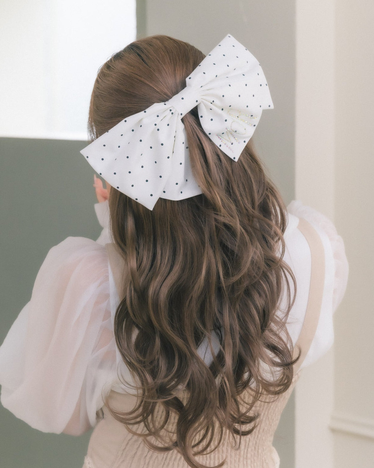 logo dot ribbon barrette