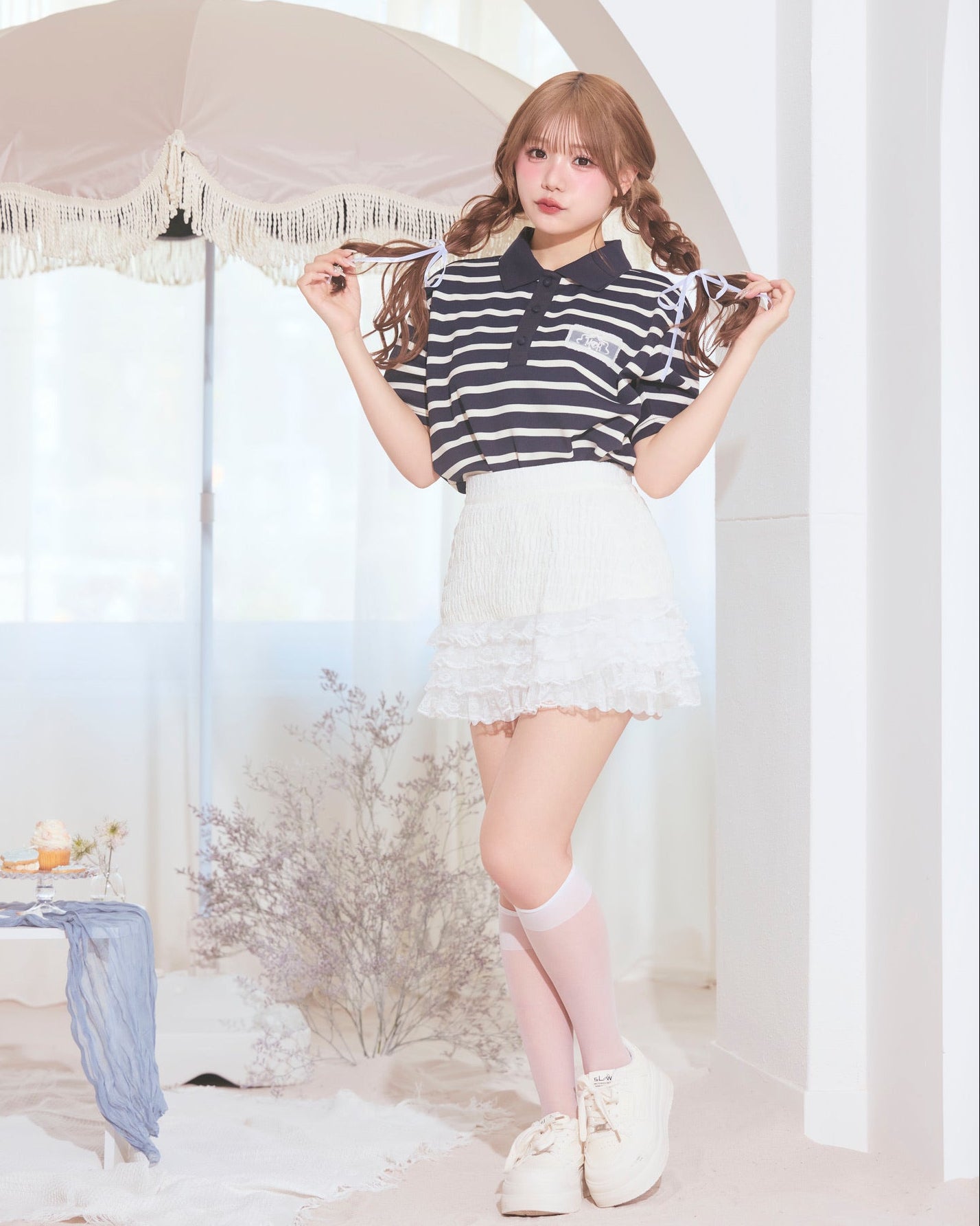 tiered shirred skirt pants