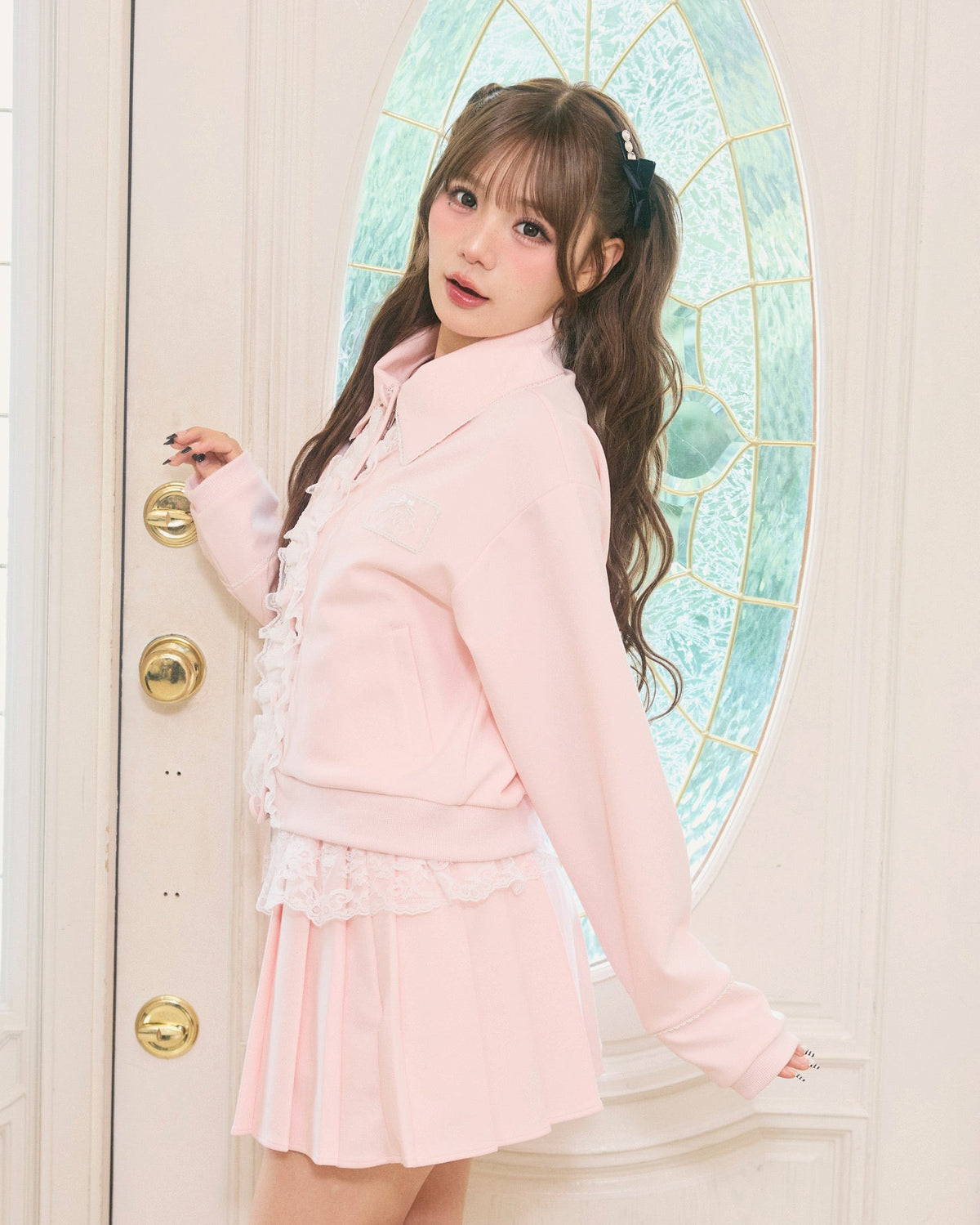 【new color】girly french lace mini skirt