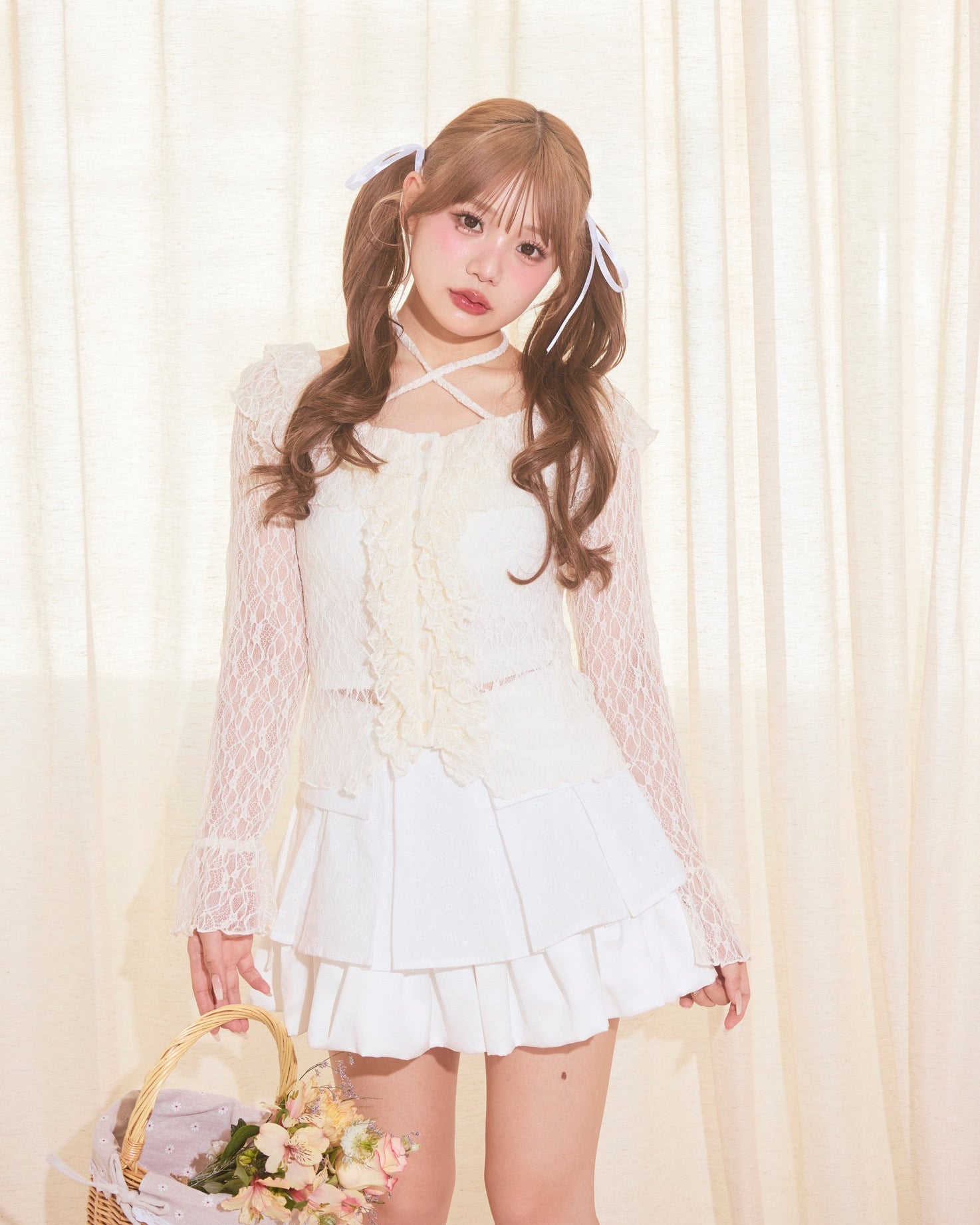romantic frill lace cardigan