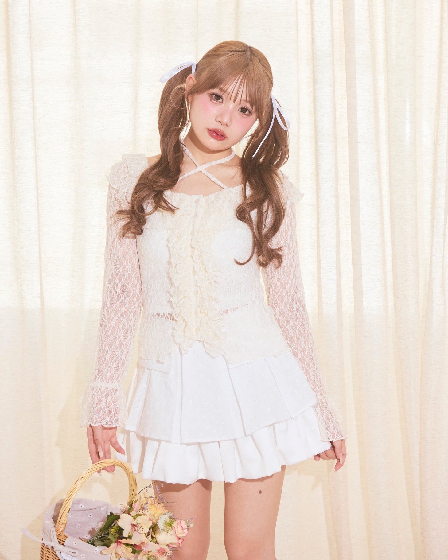 cotton balloon mini skirt