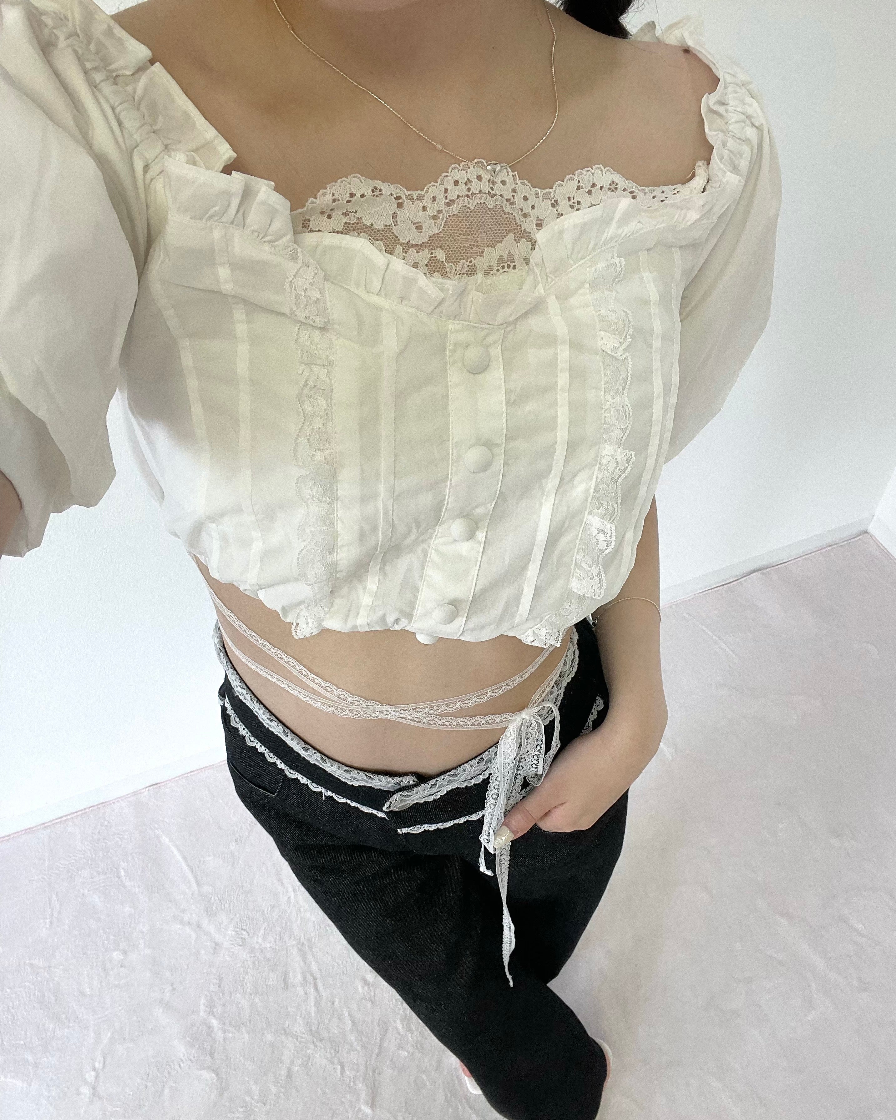 ribbon offshoulder blouse